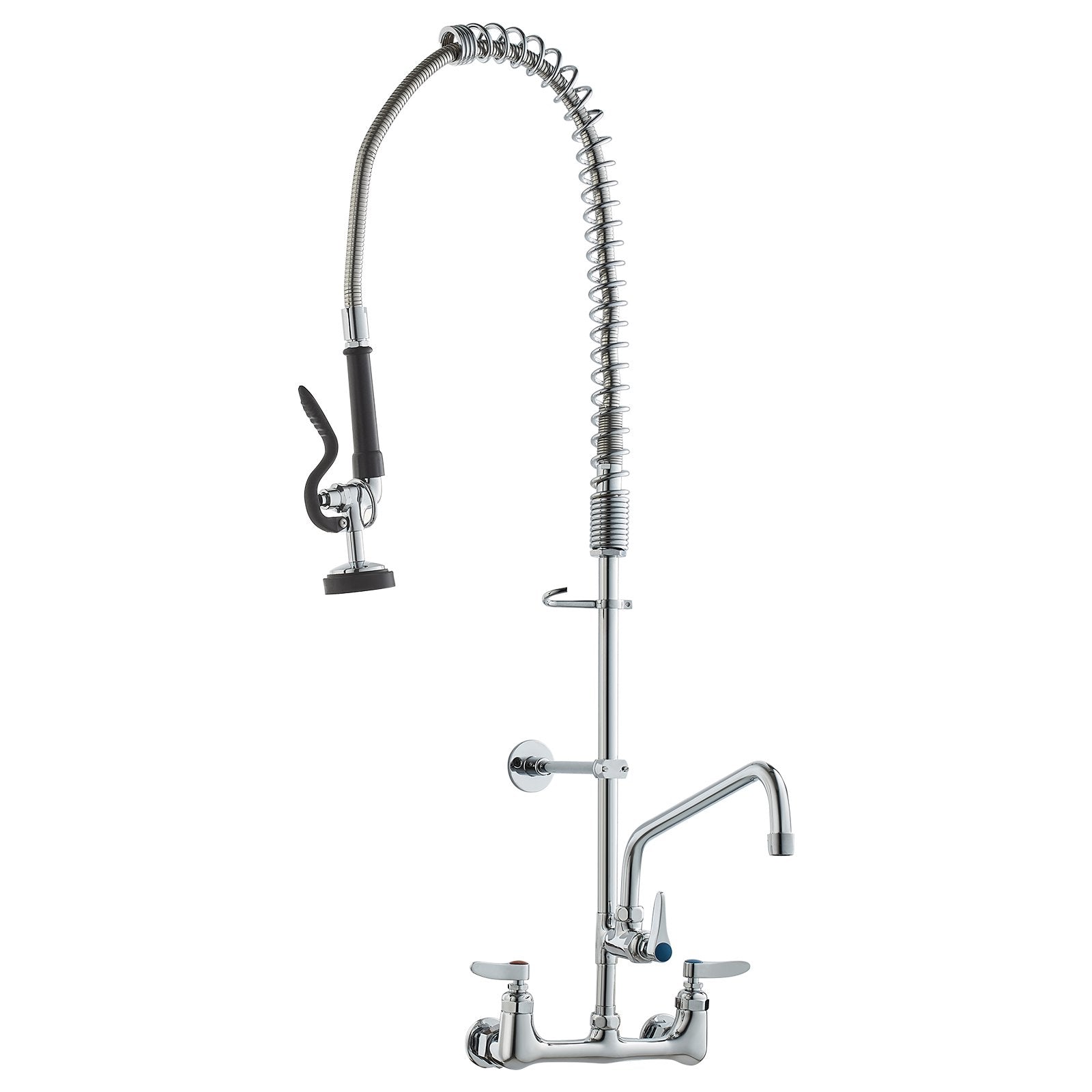 36" Commercial Pre-Rinse Kitchen Faucet Wall Mount 12" Swing Spout