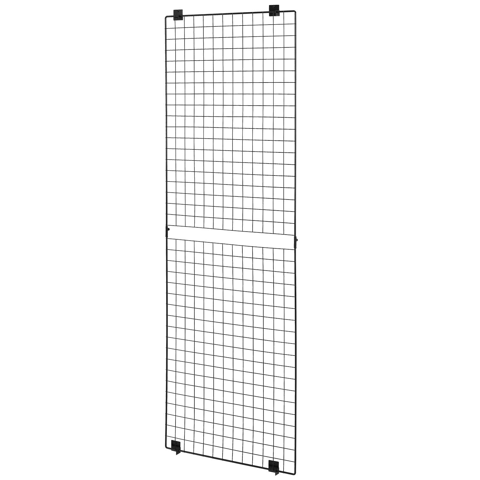 3 Pack Grid Wall Panels 610x1828mm Wall-Mounted Display Rack, Black Carbon Steel