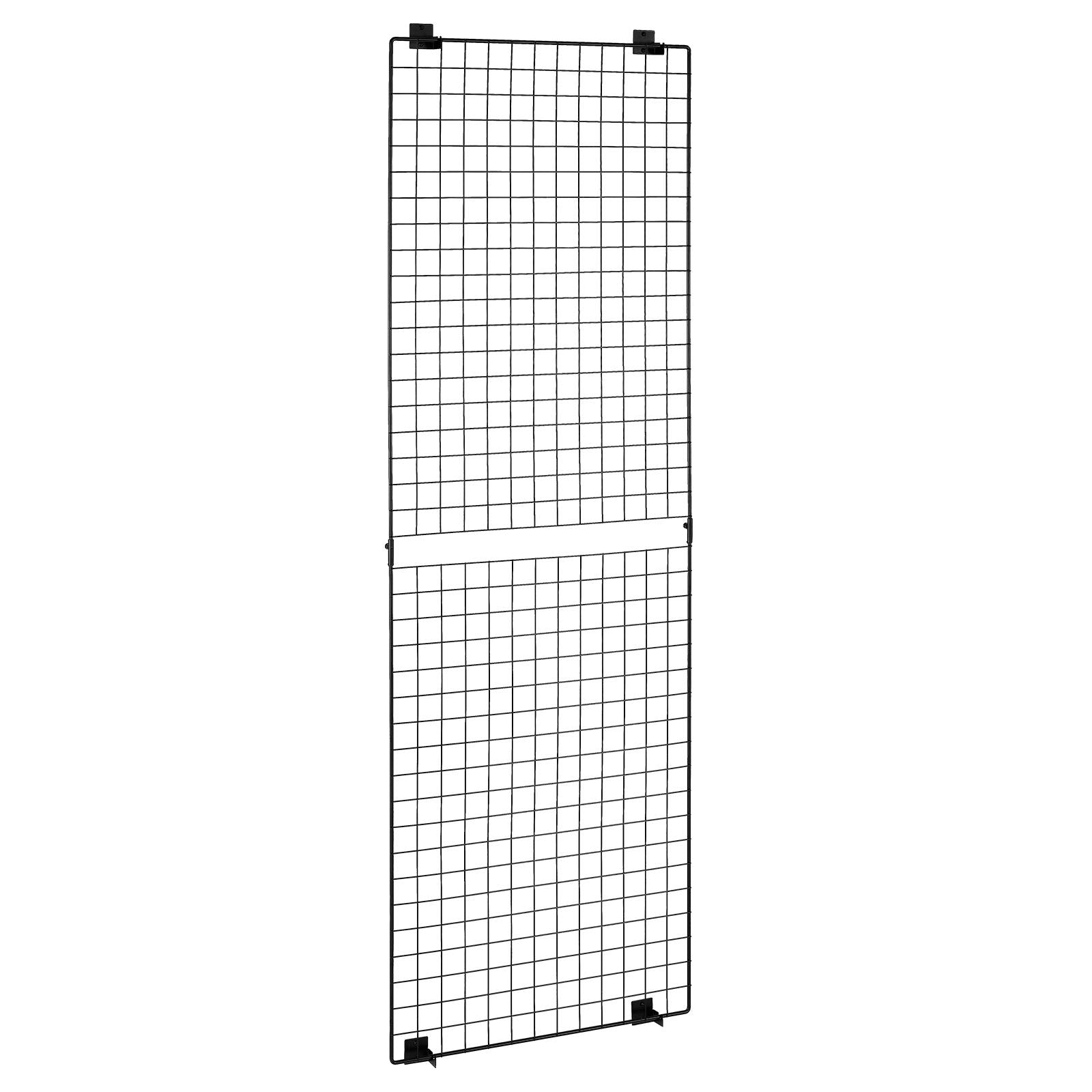 3 Pack Grid Wall Panels 610x1828mm Wall-Mounted Display Rack, Black Carbon Steel