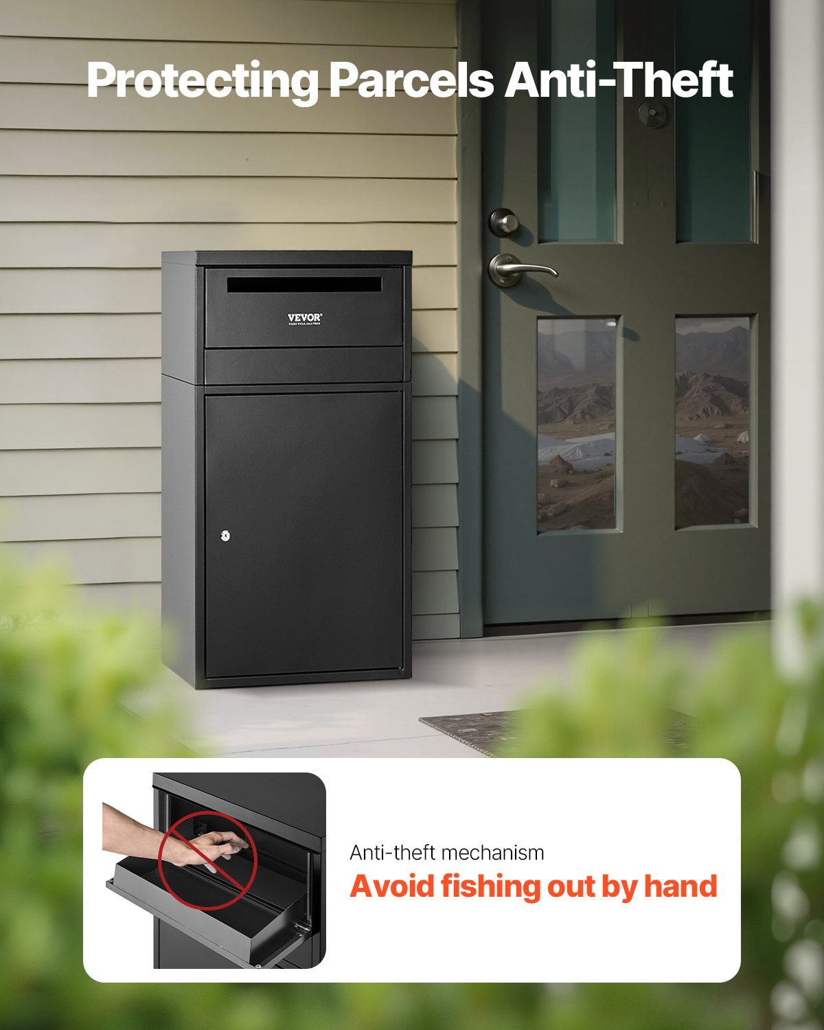 Delivery Box Package 90.9cm Galvanized Steel Lockable Anti-Theft Weatherproof