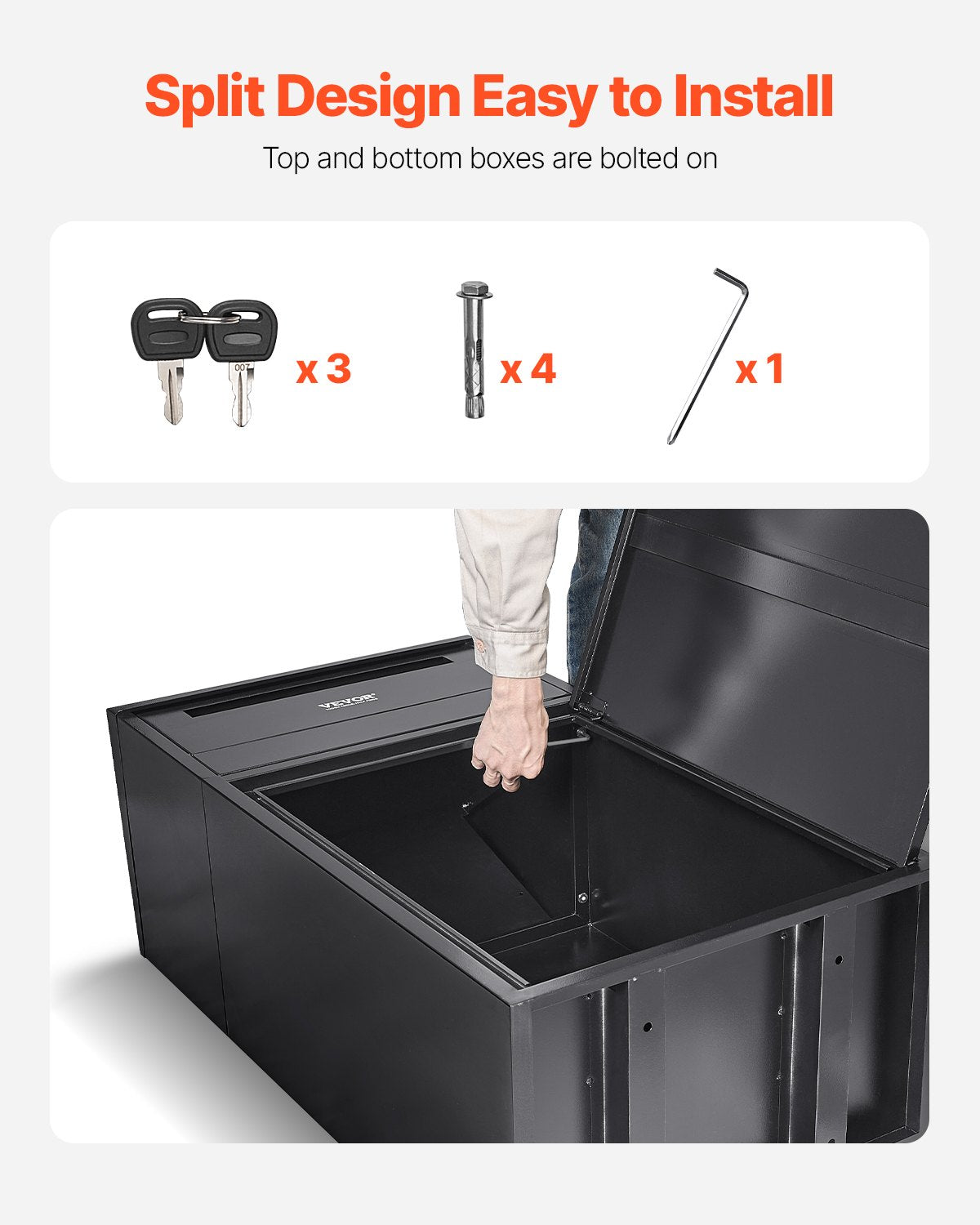 Delivery Box Package 90.9cm Galvanized Steel Lockable Anti-Theft Weatherproof