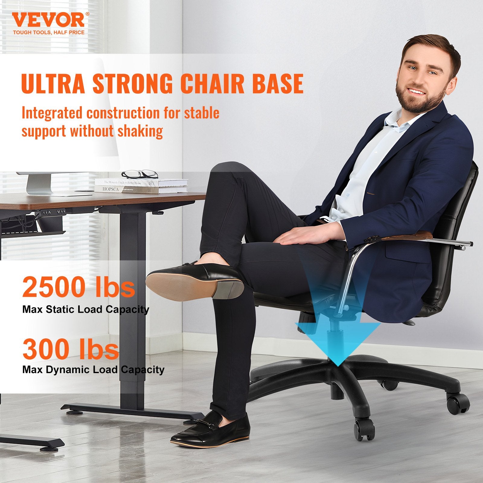 Office Chair Base Replacement Heavy Duty 710mm Universal 5 Casters Black