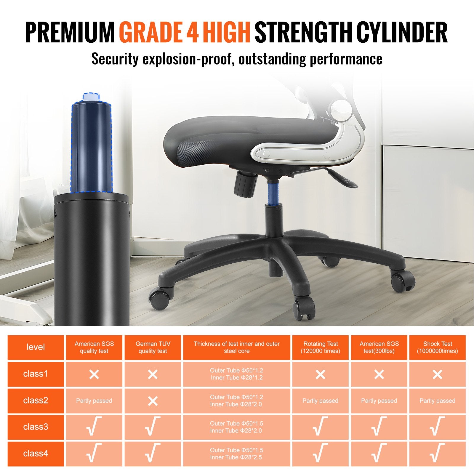 Office Chair Base Replacement Heavy Duty 710mm Universal 5 Casters Black