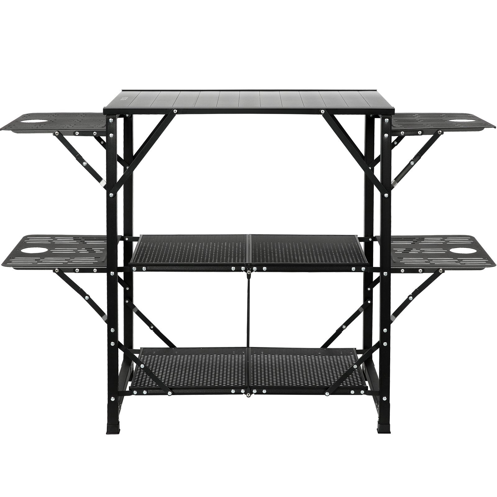 Camping Kitchen Table One-Piece Folding Portable Cook Station Aluminum Outdoor