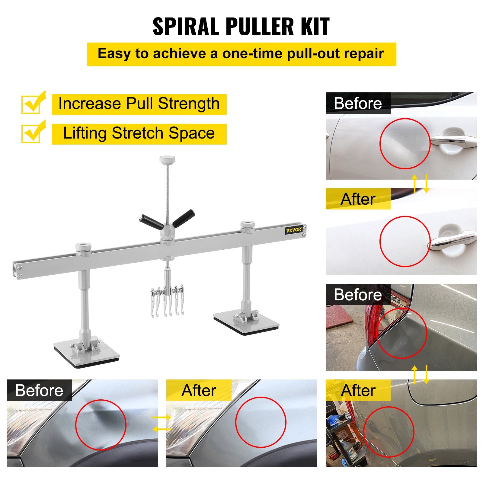 Dent Pull Lever Bar Kit Aluminum Steel Dent Pulling 33 Inch 850MM