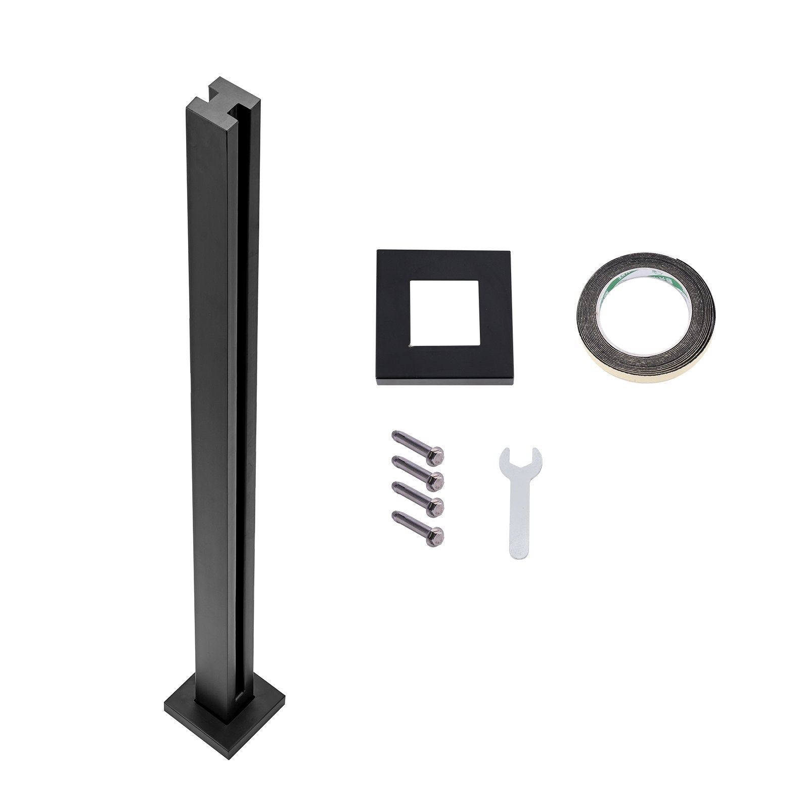 Glass Clamp 41.34in Height 0.39-0.47in Tempered Glass 304 Stainless Steel Mount