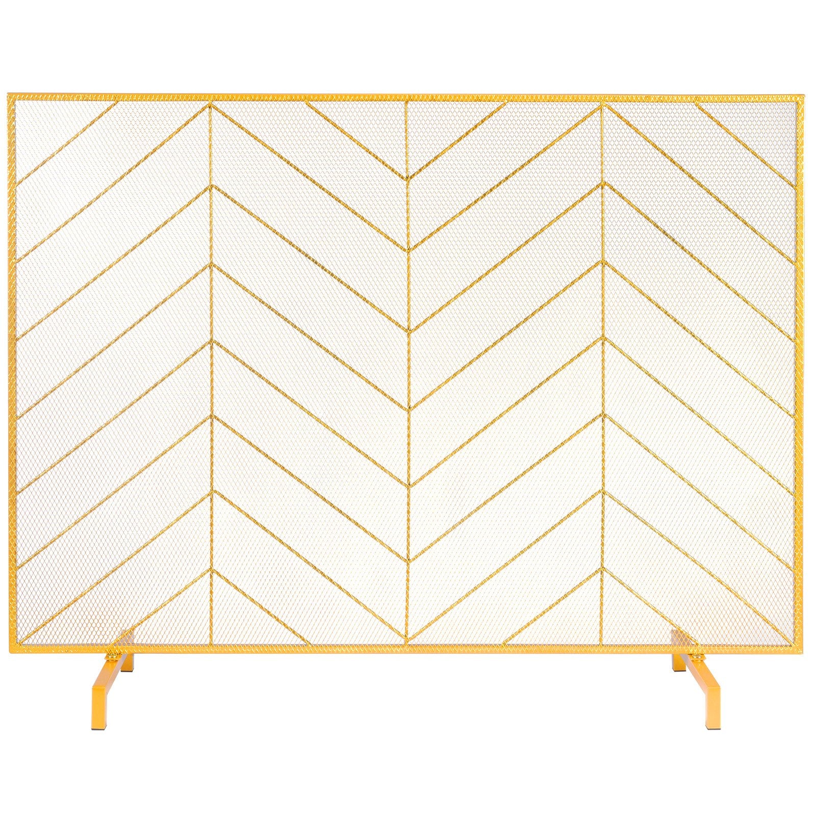 980x758mm Single Panel Fireplace Screen Gold