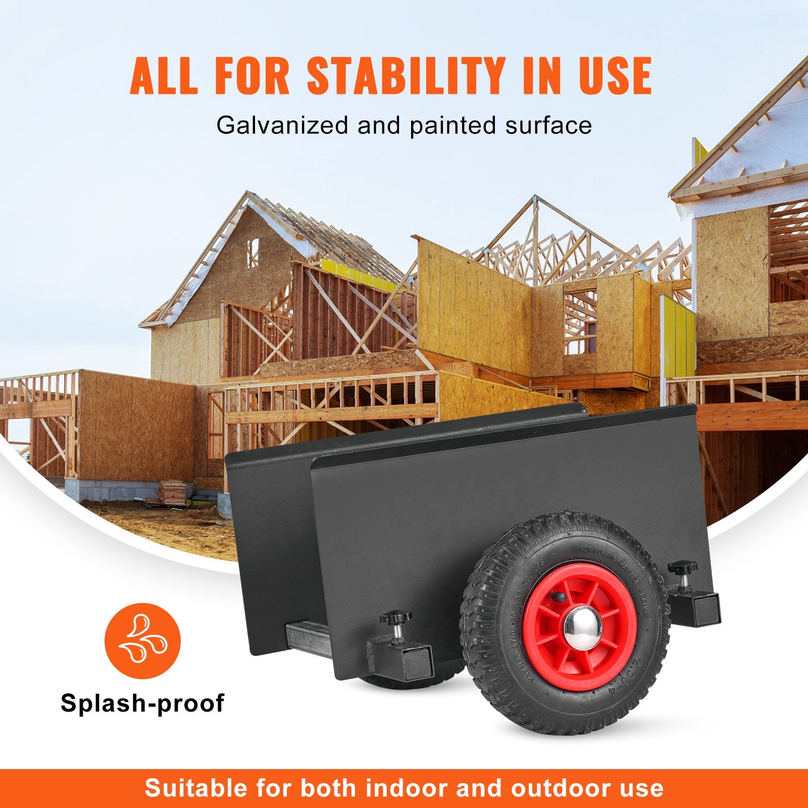 Panel Dolly 600LBS Capacity Heavy-Duty Drywall Mover Adjustable 8" Wheels