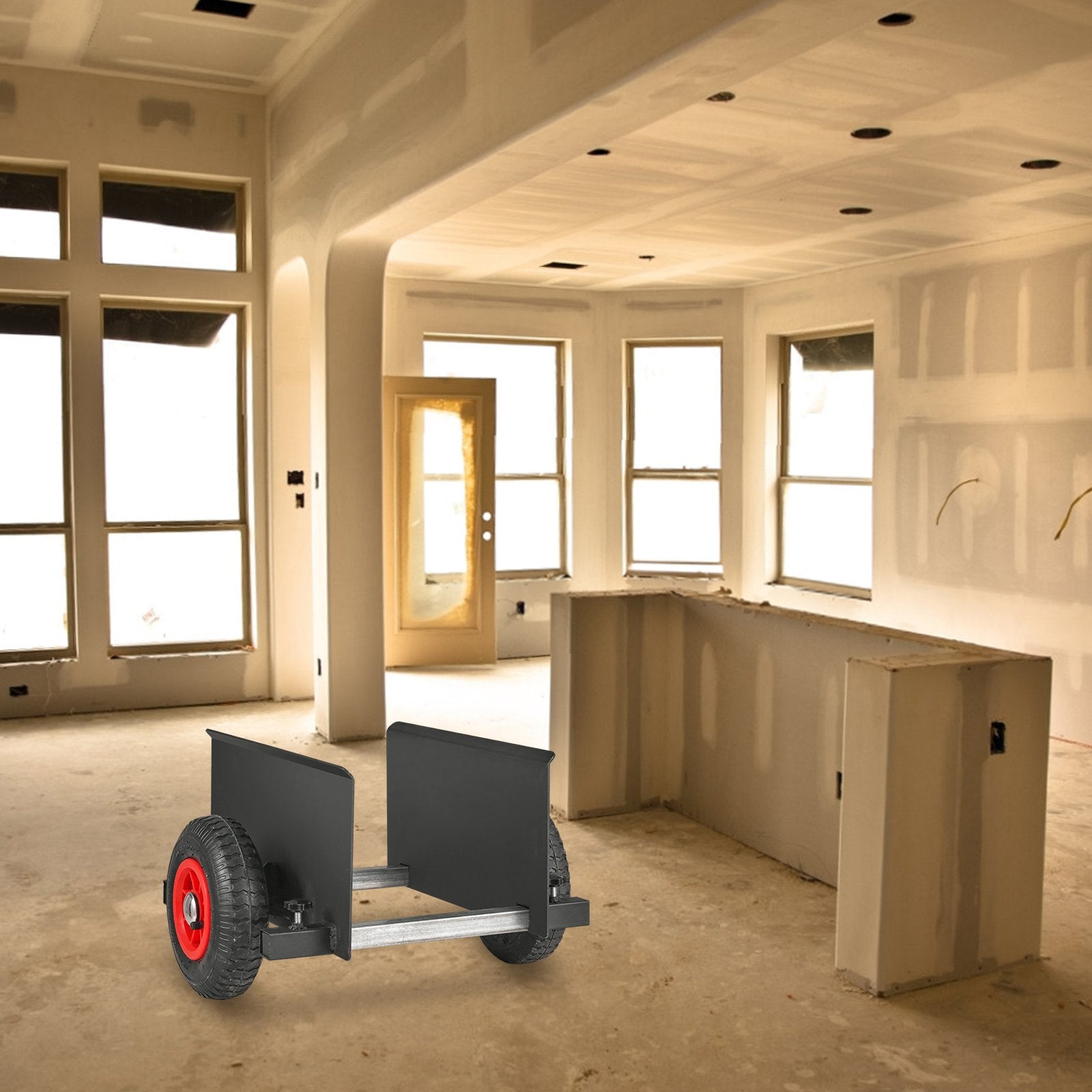 Panel Dolly 600LBS Capacity Heavy-Duty Drywall Mover Adjustable 8" Wheels