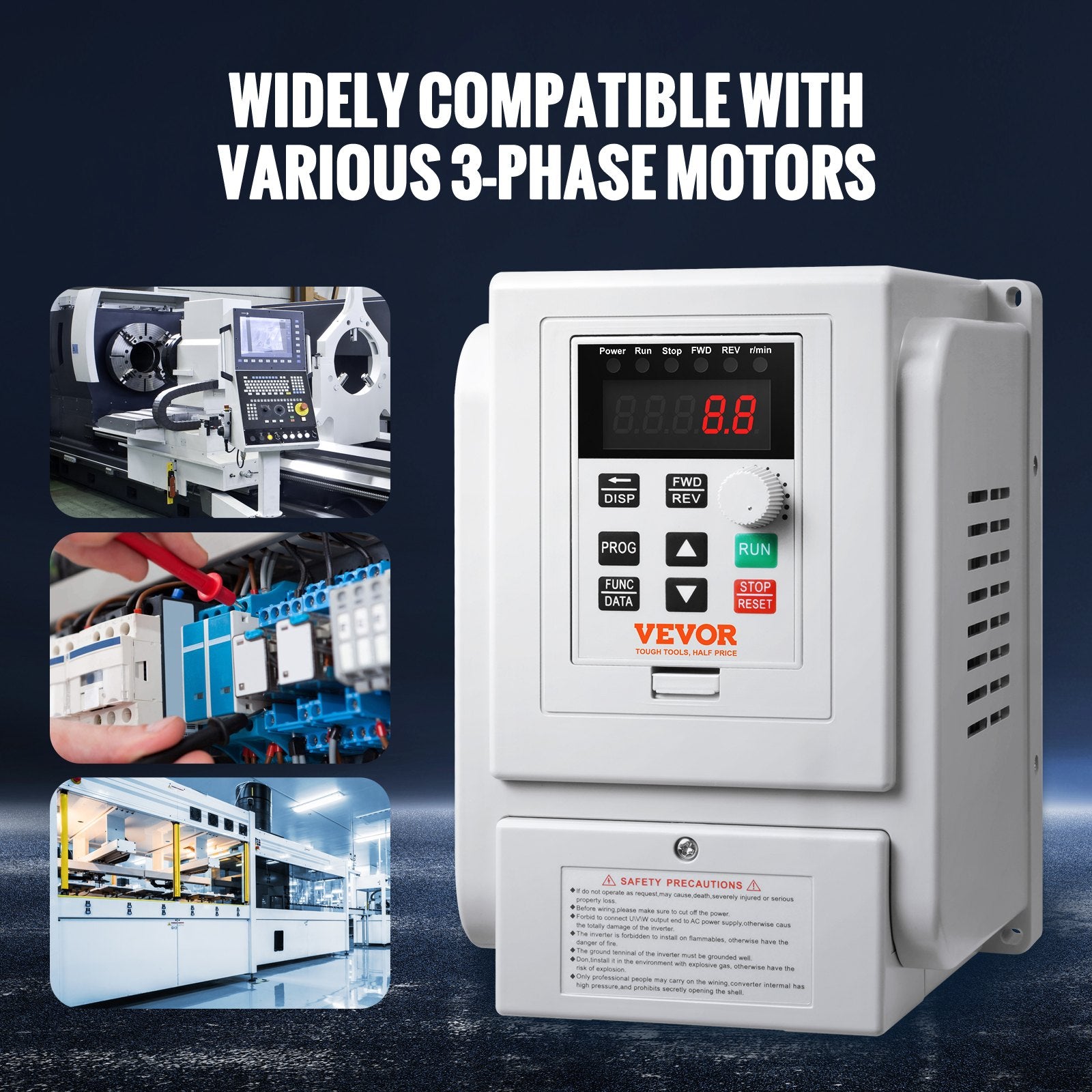 VFD 5HP 4KW 18A 1-Phase to 3-Phase 220V-240V AC Motor Drive