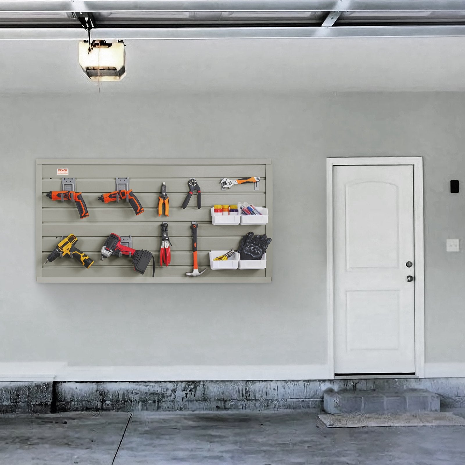 Slatwall Panels 121.9x30.48cm Gray Set of 2 Heavy Duty Garage Wall Organizer