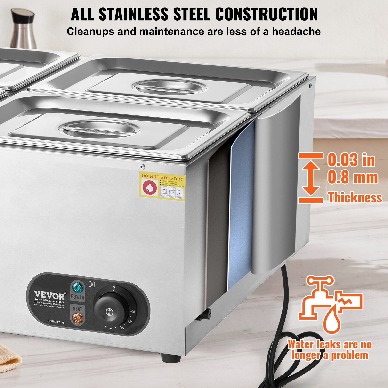 Commercial Electric Food Warmer Countertop Buffet 4x12 Qt Pan Bain Marie