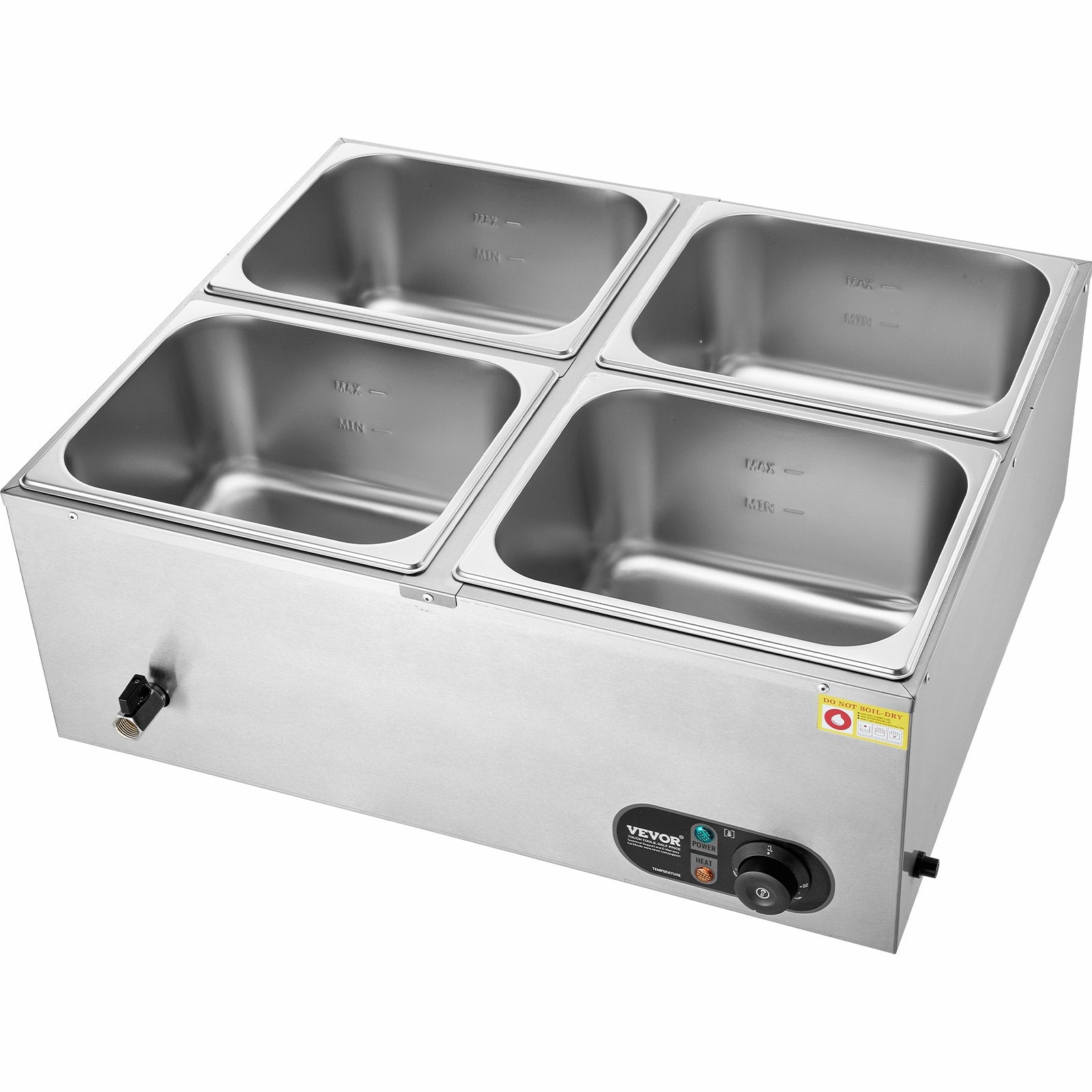 Commercial Electric Food Warmer Countertop Buffet 4x12 Qt Pan Bain Marie
