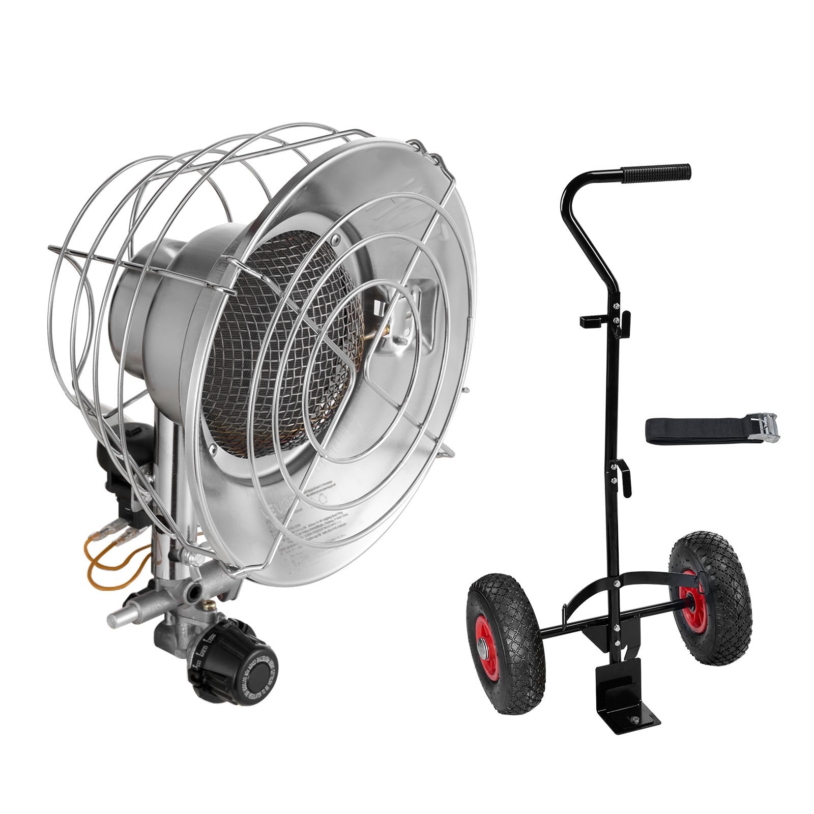 Tank Top Heater Propane with Trolley 15000 BTU Infrared 180 Degree Tanks
