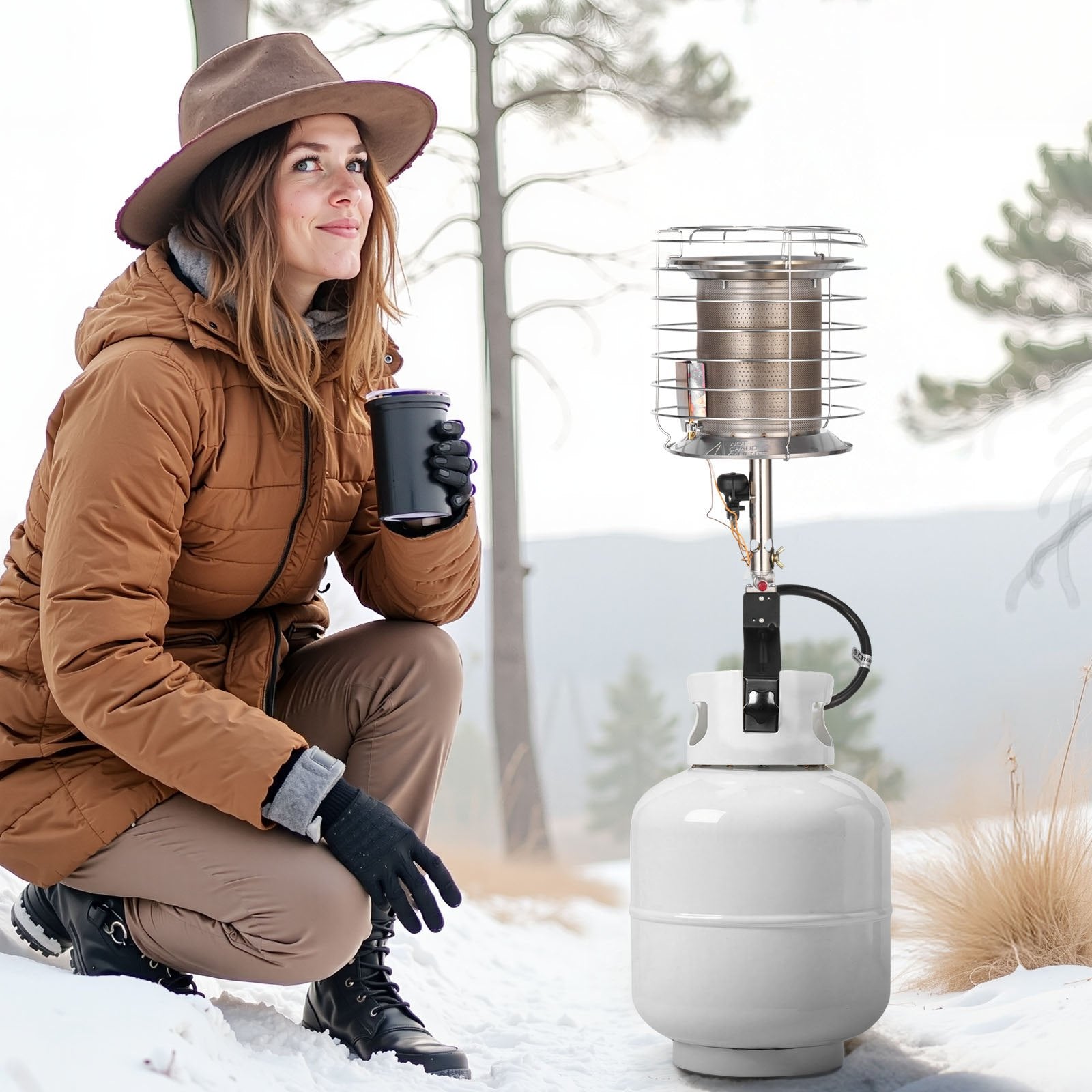 Propane Tank Top Heater 42000 BTU 360-Degree Infrared Radiant Gas Heater