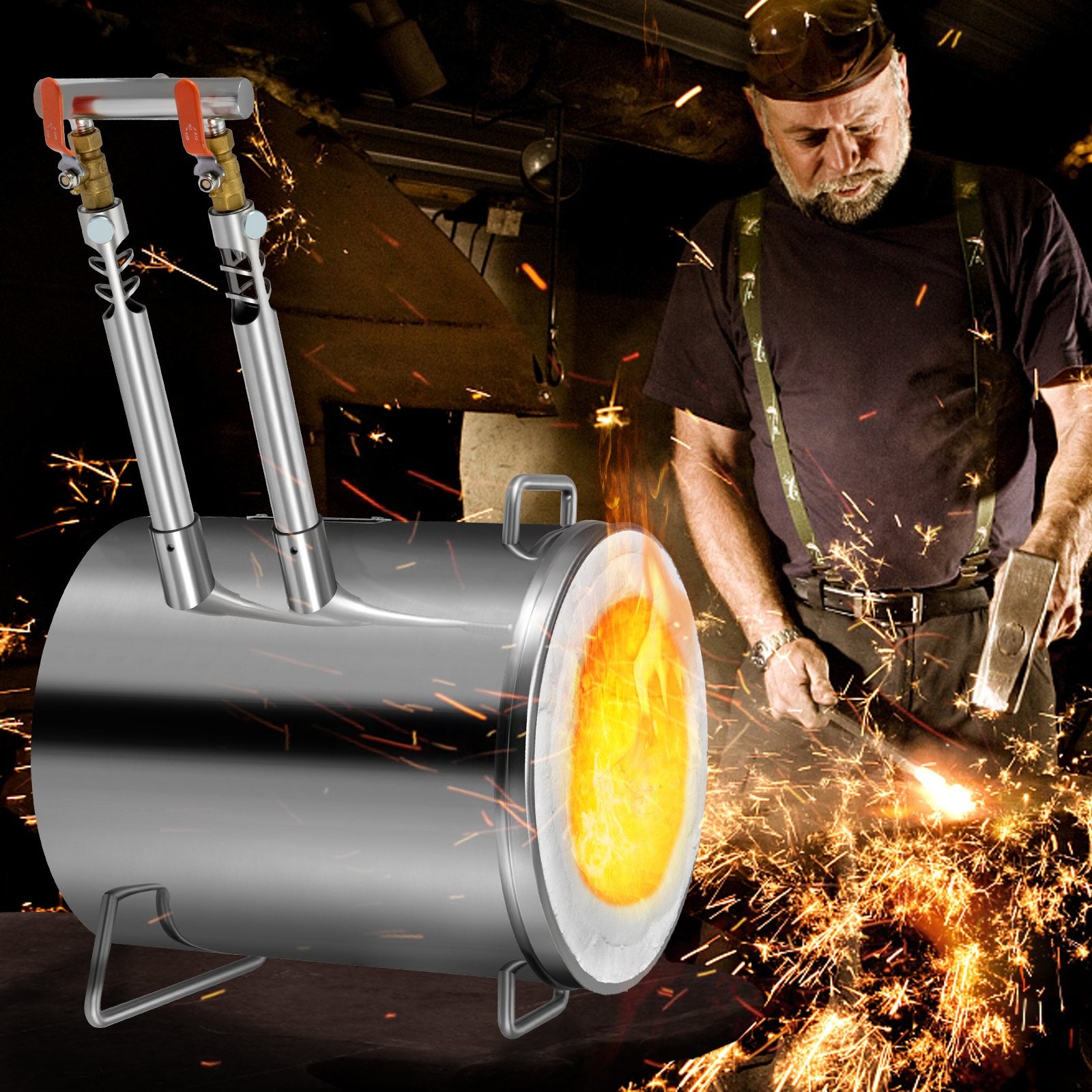 Propane Melting Furnace Kit 8KG Gas Metal Foundry Kiln Crucible Tongs Casting