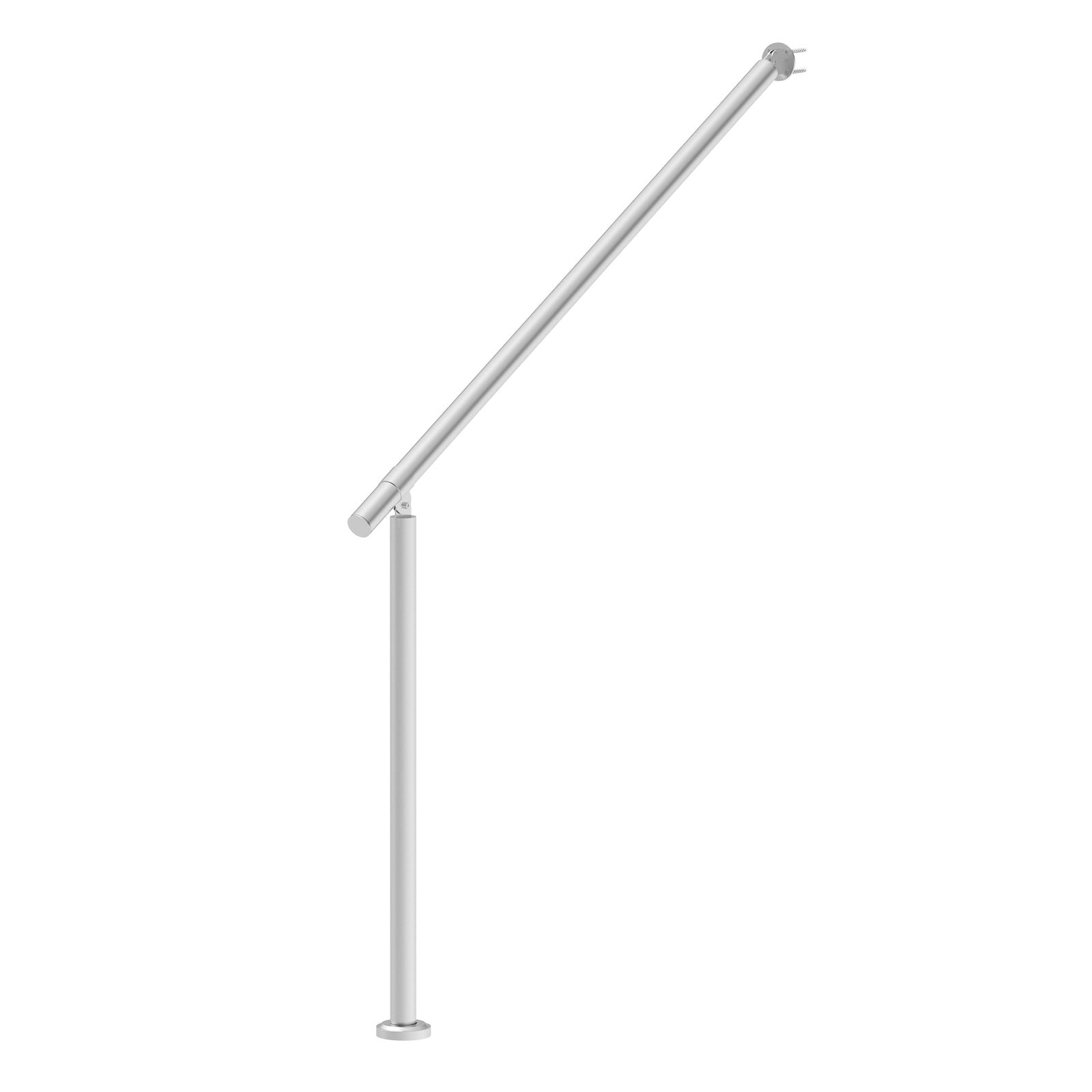 Handrails for Outdoor Steps 47.3in Deck Railing Kit Wall Floor Mounted Silver