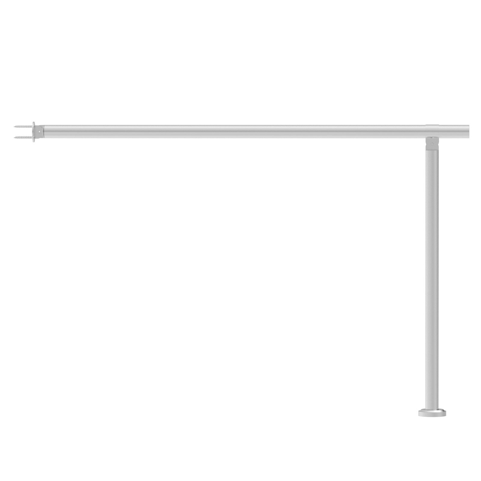 Handrails for Outdoor Steps 47.3in Deck Railing Kit Wall Floor Mounted Silver