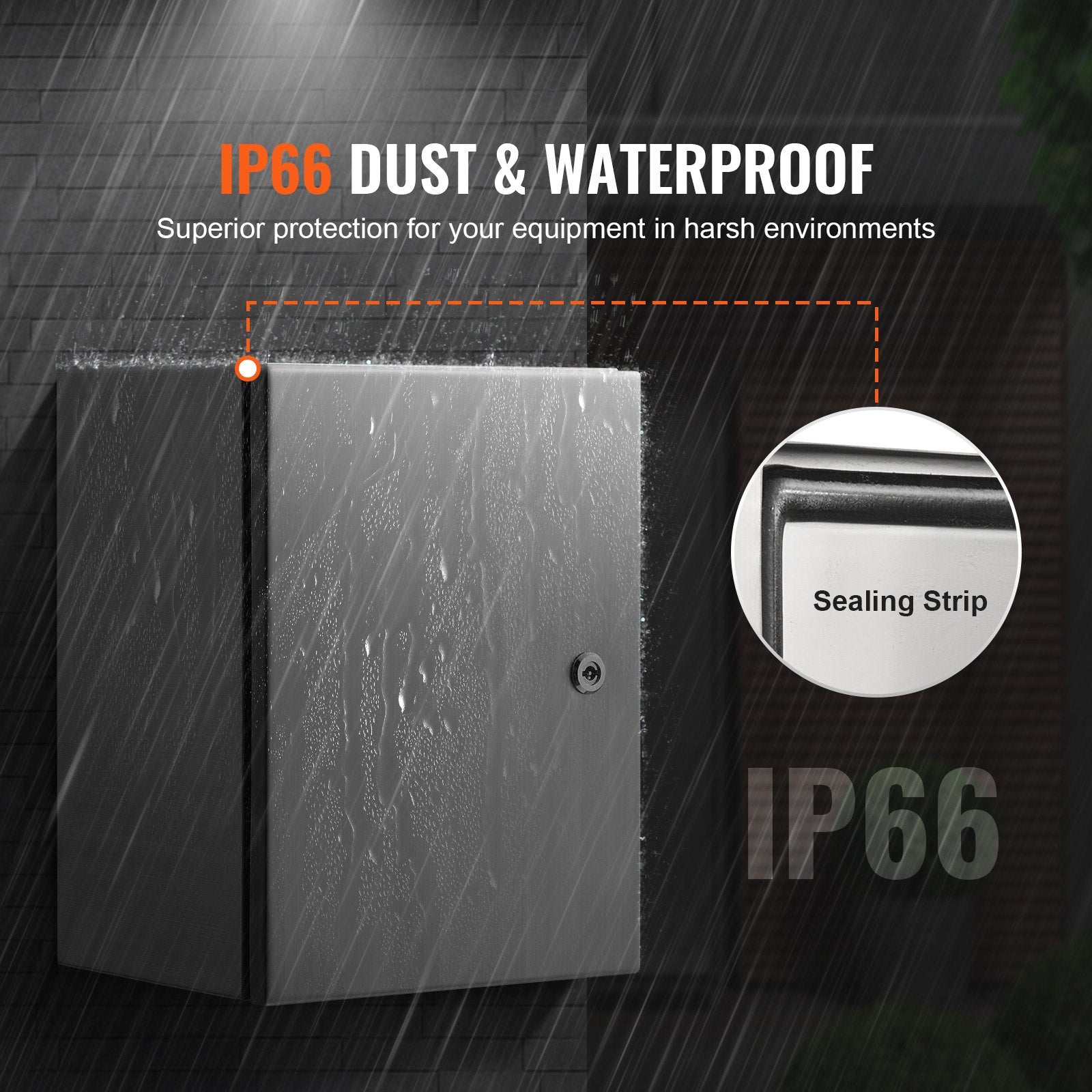 Steel Electrical Box 40x30x25cm 304 Stainless Wall-Mounted IP66 Waterproof