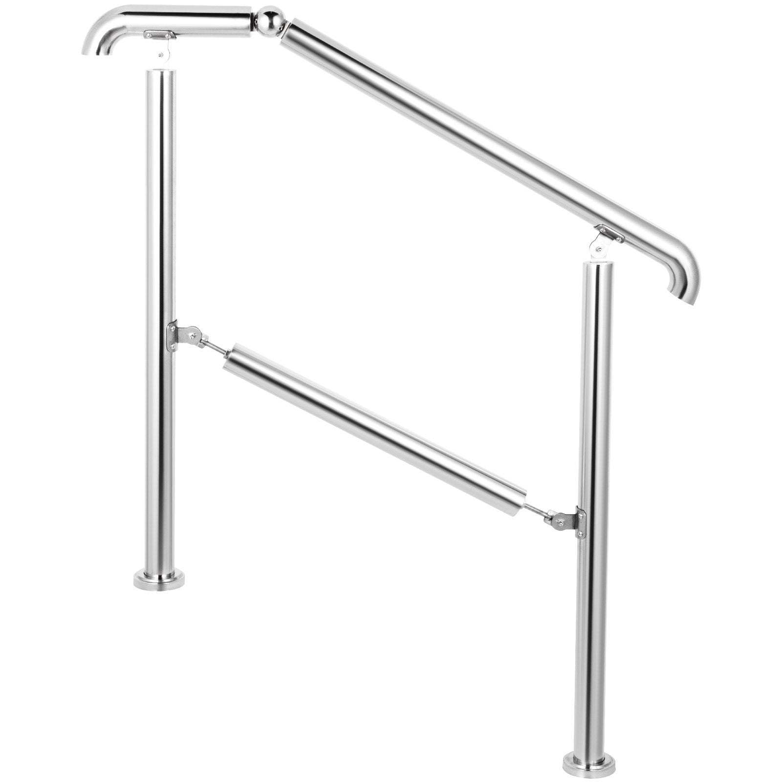 Stair Railing 3 Step Stainless Steel Handrail Adjustable Indoor Outdoor 220lb