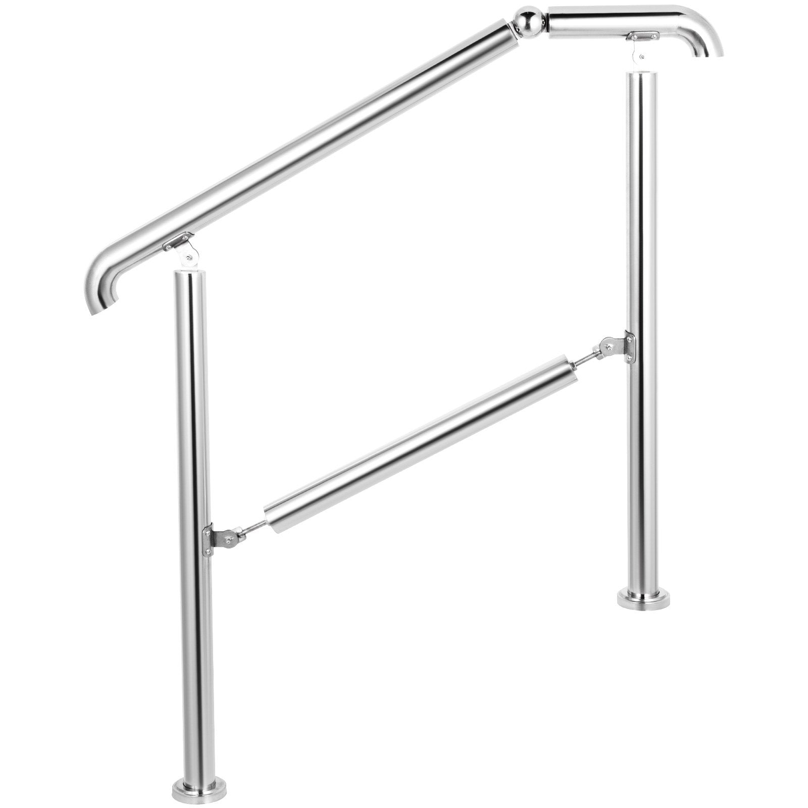 Stair Railing 3 Step Stainless Steel Handrail Adjustable Indoor Outdoor 220lb