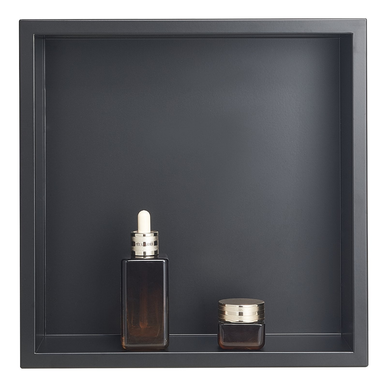 Shower Niche 33x33x10.2cm Recessed Wall Stainless Steel Black Soap Storage