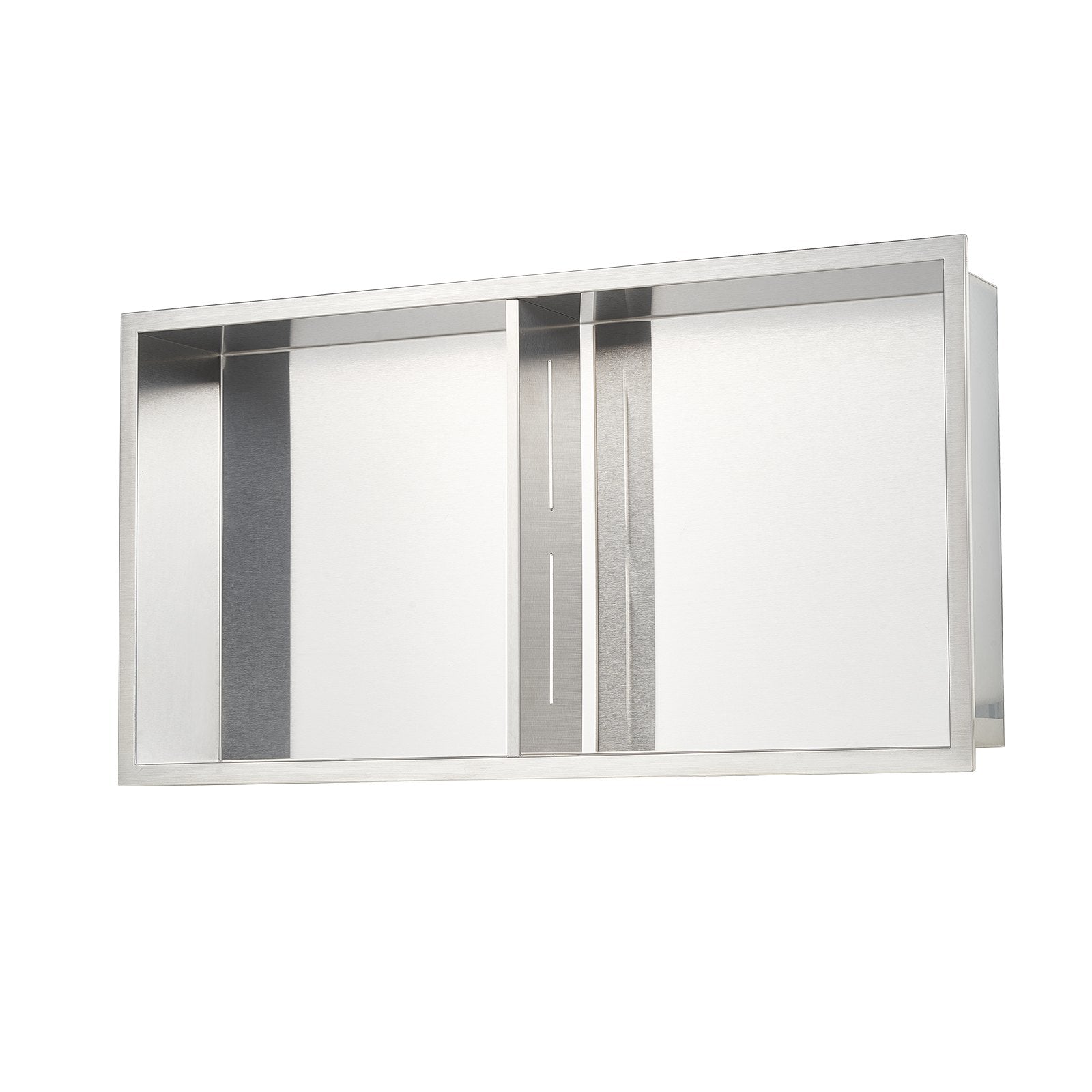 Shower Niche 33x63.5x10.2cm Recessed Wall Double-Layer Stainless Steel Silver