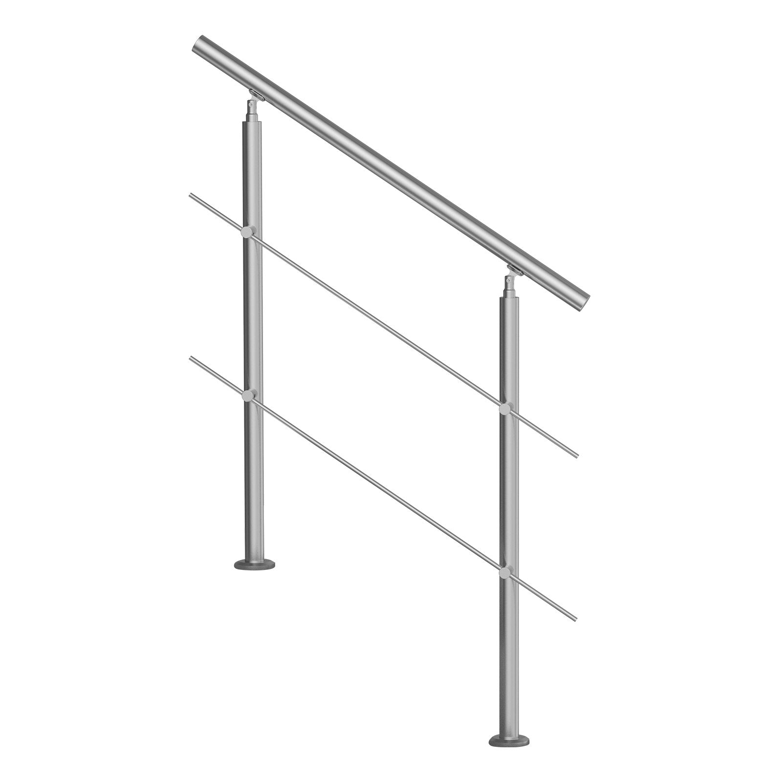 Handrails for Outdoor Steps 39.4in Stainless Steel Stair Rail Double-Column