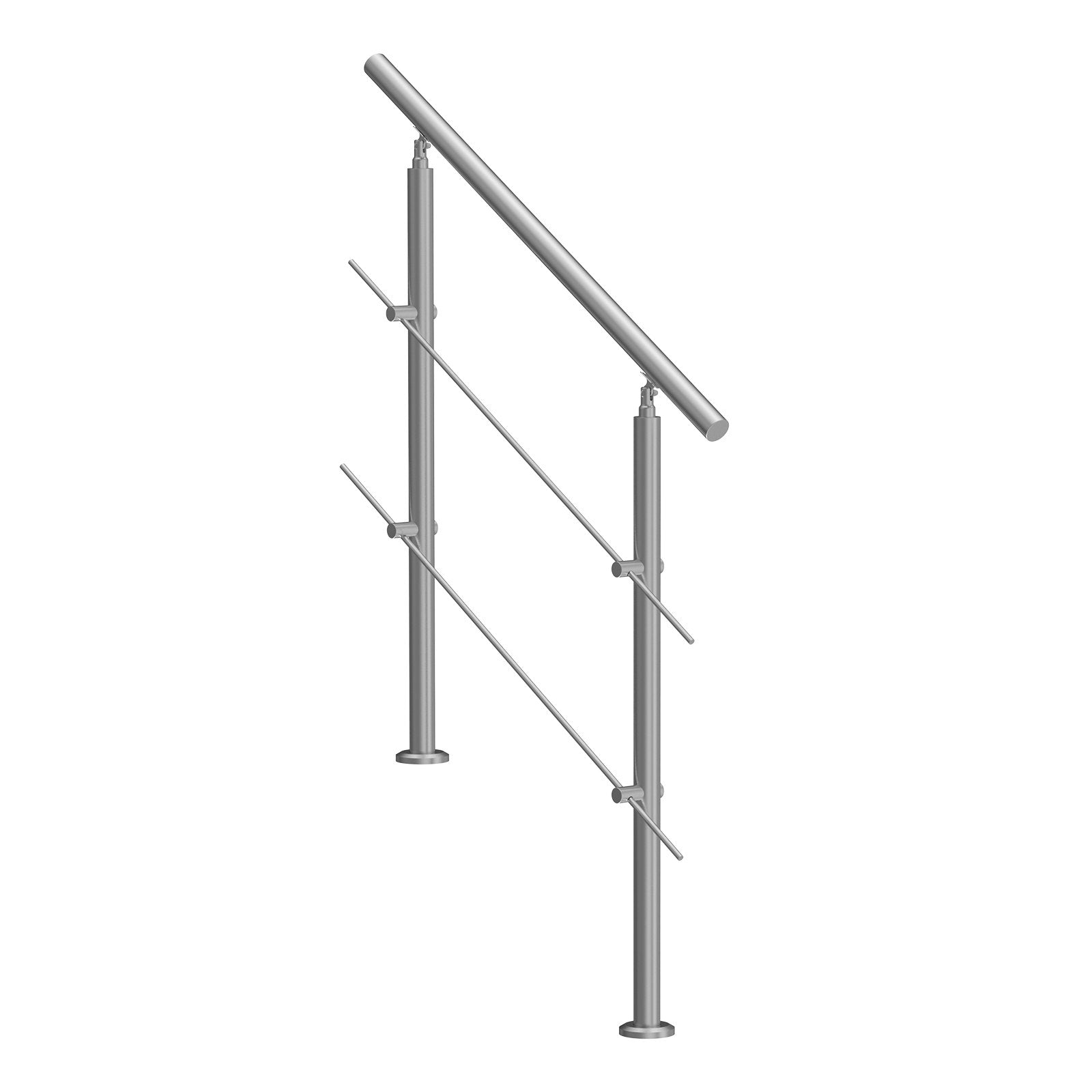 Handrails for Outdoor Steps 39.4in Stainless Steel Stair Rail Double-Column