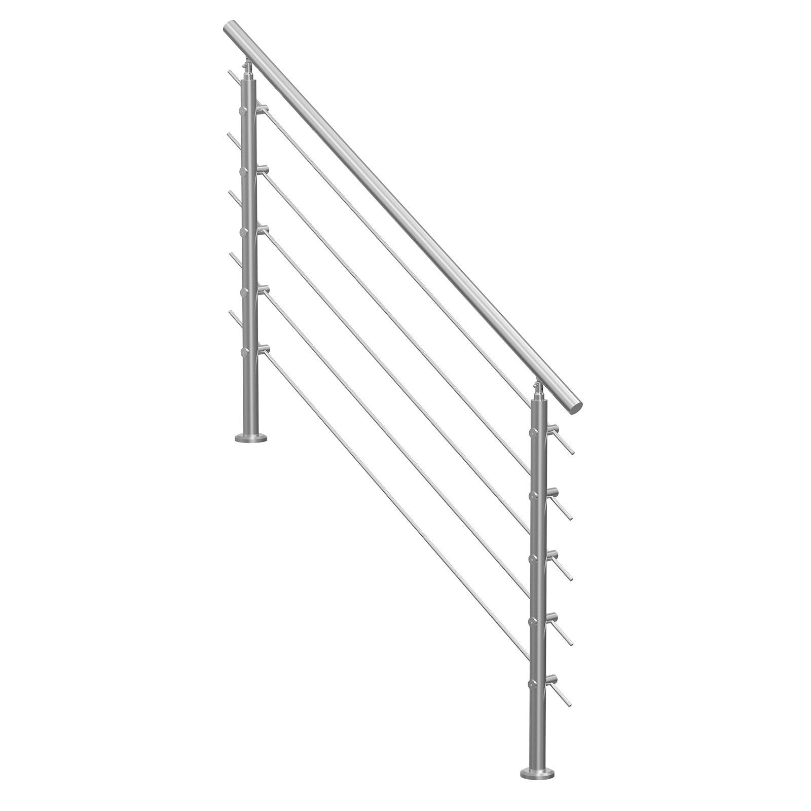 Handrails for Outdoor Steps 59in Stainless Steel Stair Rail Kit Double-Column