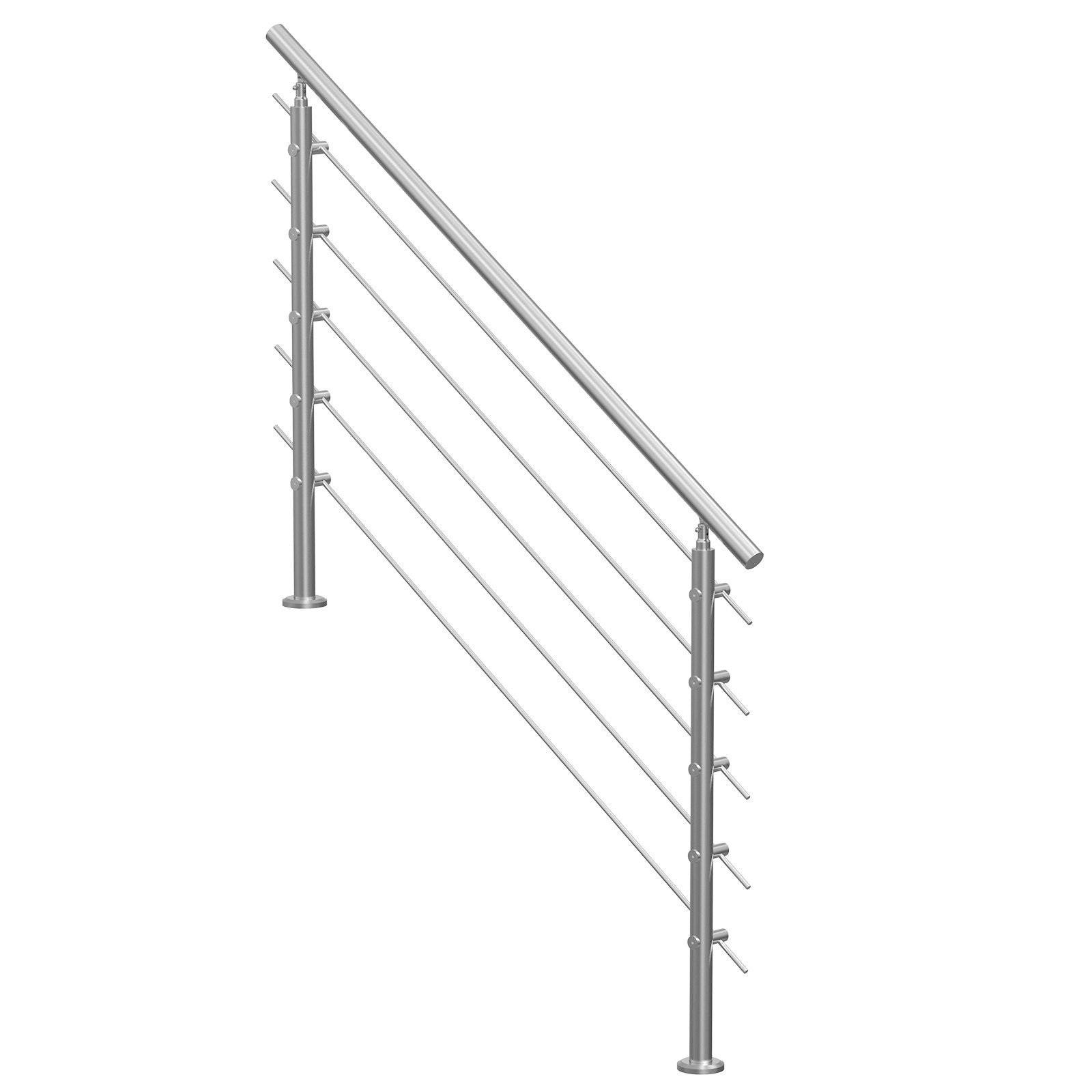Handrails for Outdoor Steps 59in Stainless Steel Stair Rail Kit Double-Column