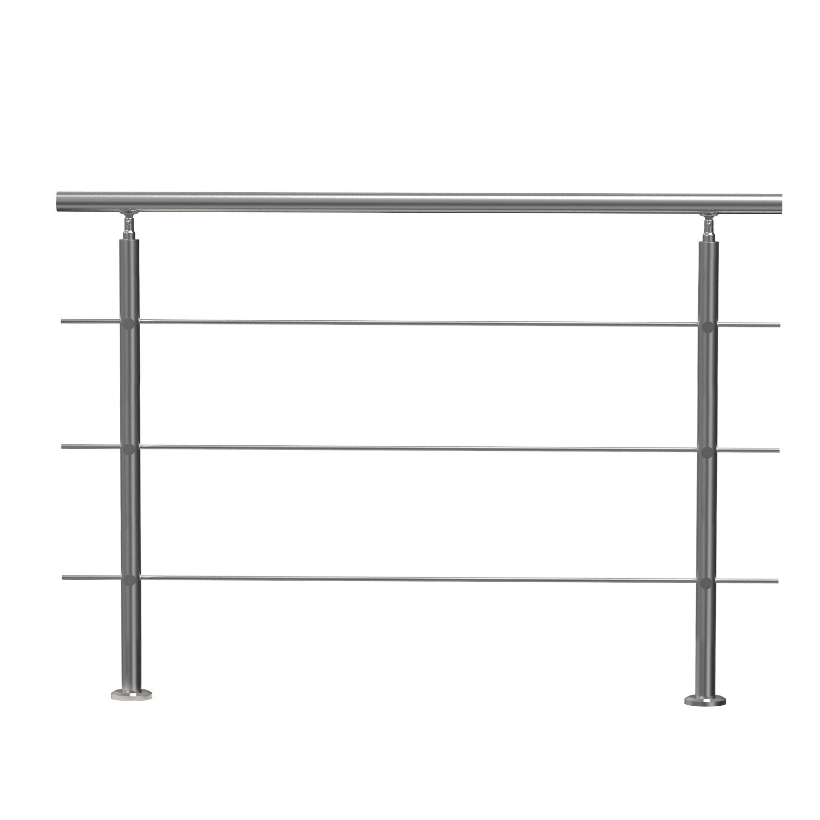 Handrails Outdoor Steps 59 Inch 3 Crossbars Stair Stainless Double-Column