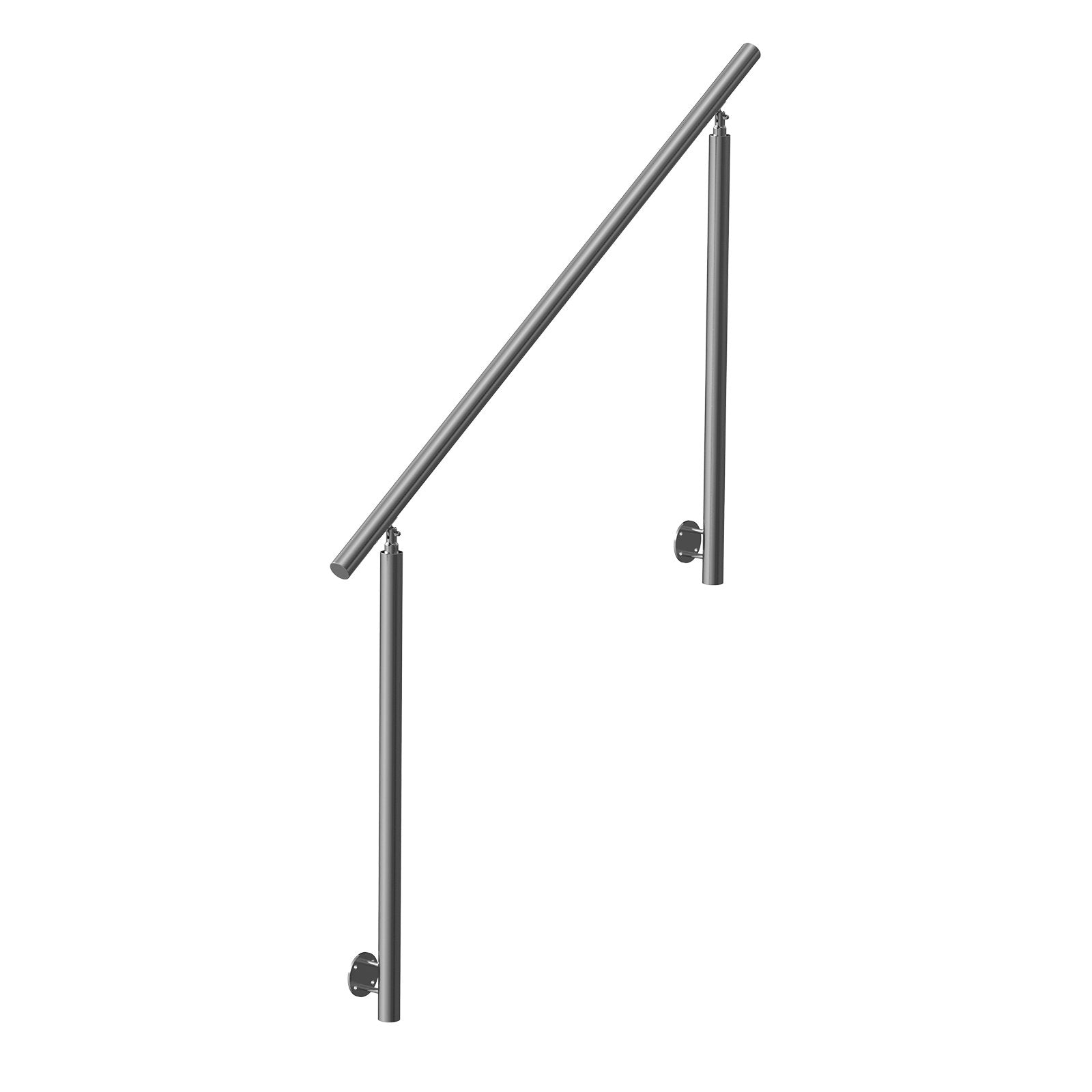 Handrails Outdoor Steps 59in Stainless Steel Stair Rail Kit Seniors Side-mount