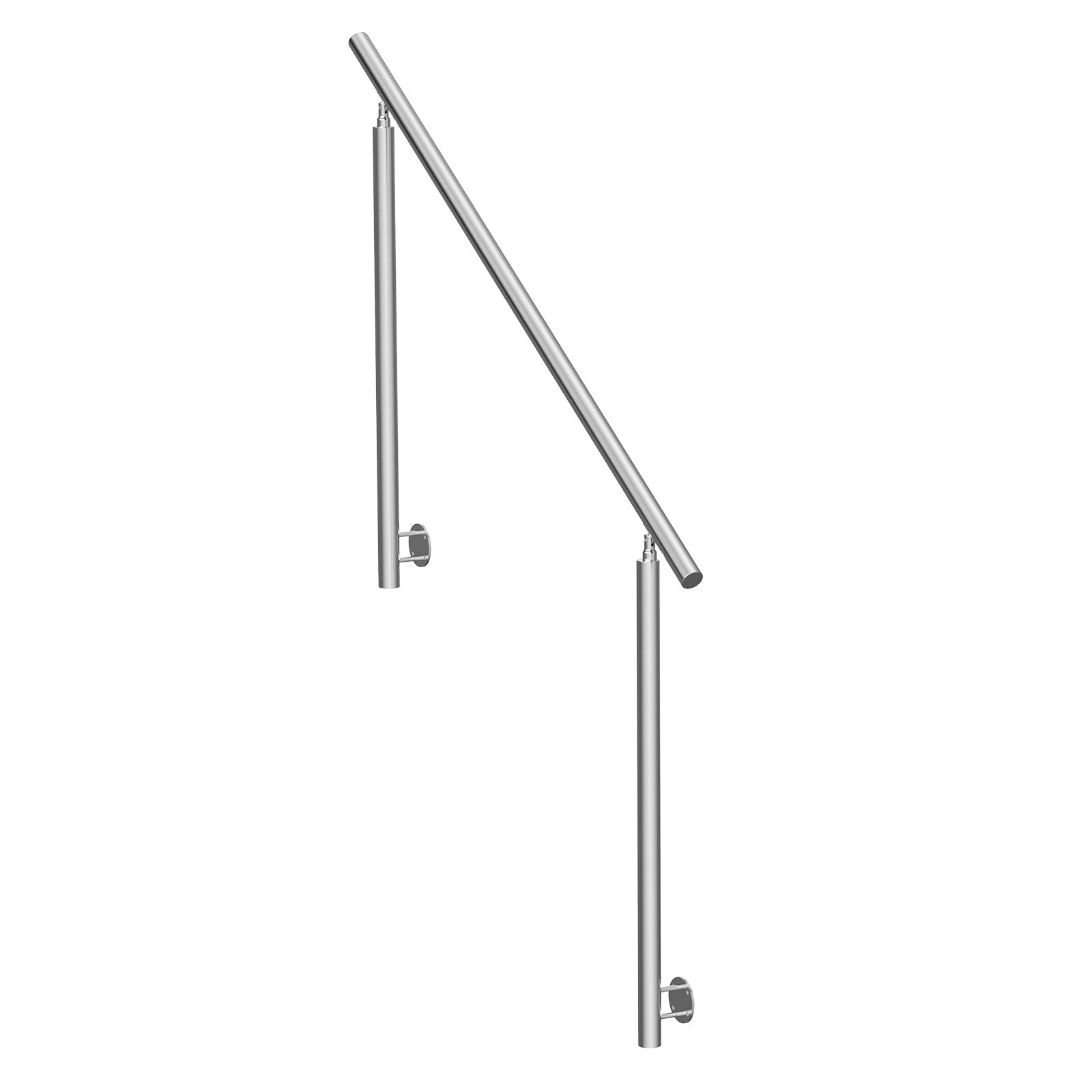 Handrails Outdoor Steps 59in Stainless Steel Stair Rail Kit Seniors Side-mount