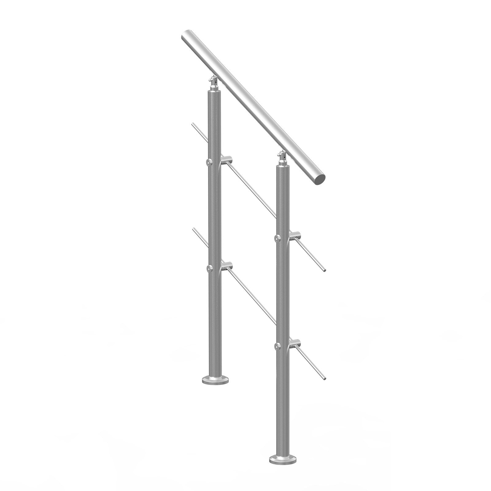 Handrails Outdoor Steps 31.5in 2 Crossbars Stainless Steel Rail Kit Seniors