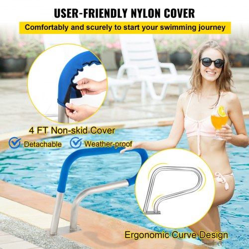 VEVOR Pool Handrail 4 ft Stainless Steel 76.2x55.8 cm Railing Cover