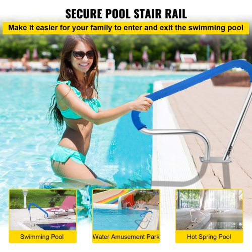 VEVOR Pool Handrail 4 ft Stainless Steel 98.9x81.3 cm Railing Cover
