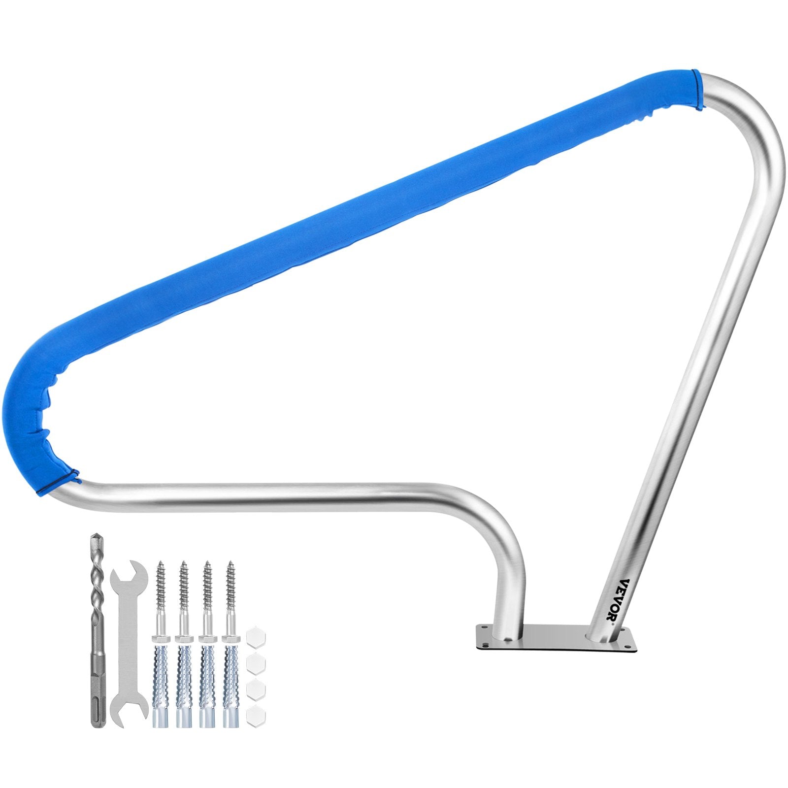 Pool Rail Railing 121.9x91.5cm Stainless Steel Handrail with 4ft Cover
