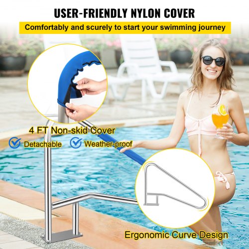 VEVOR Pool Handrail 4 ft Stainless Steel 139.7x81.2 cm Railing Cover