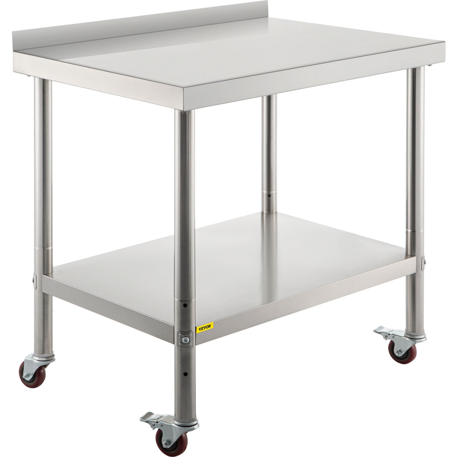 Stainless Steel Work Prep Table 76.2x61 cm Kitchen Work Table with 4 Casters