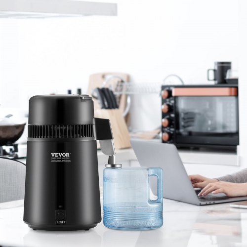 VEVOR Stainless Steel 4L Water Distiller Pure Water Maker Countertop - Black