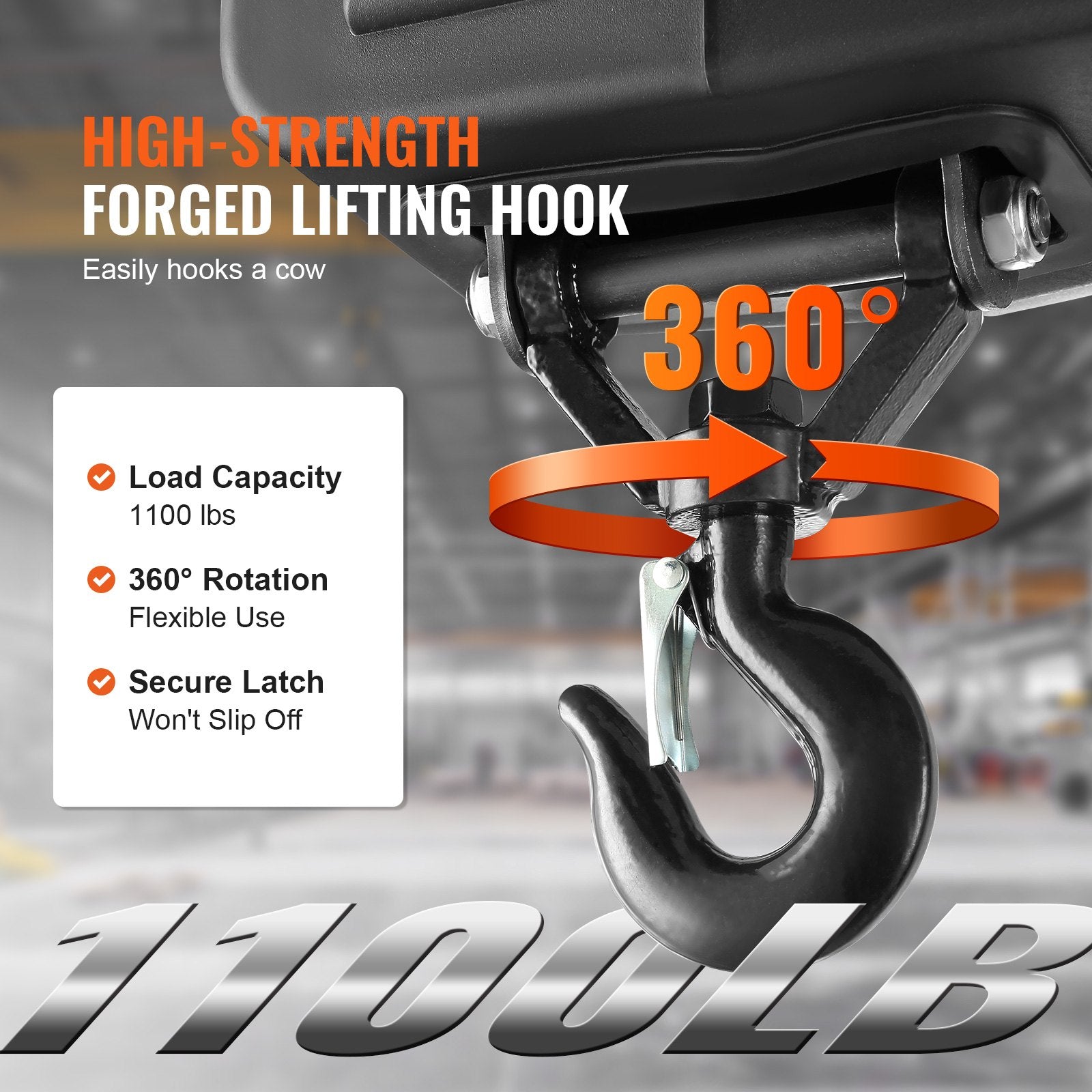 Electric Hoist Winch 2-in-1 Portable Crane 500kg 1500W 7m Height 4m/min Wireless