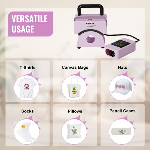 VEVOR Mini Cap Heat Press Hat Press Machine with Integrated Control Panel