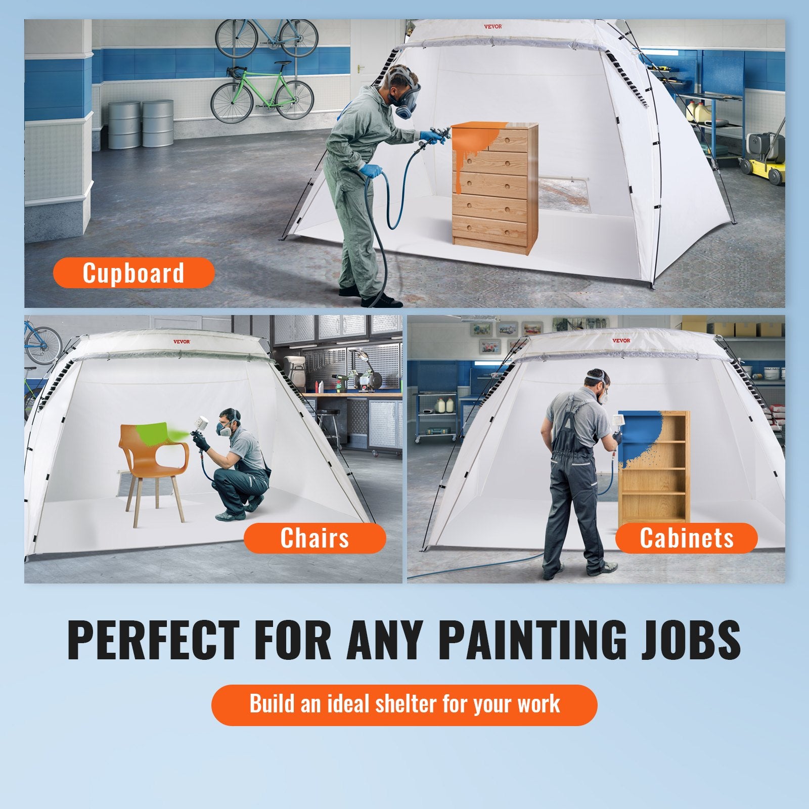 Spray Paint Shelter, 10x7x6ft Portable DIY Paint Booth Tent