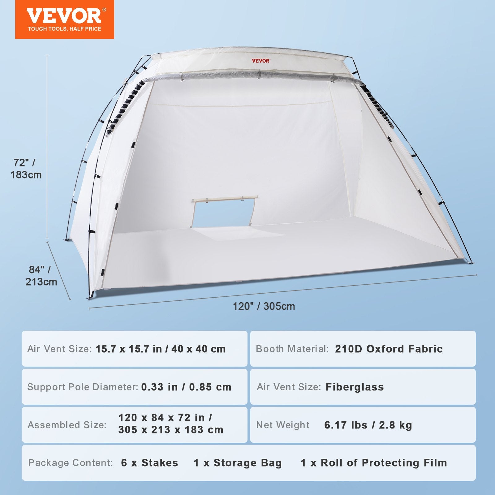 Spray Paint Shelter, 10x7x6ft Portable DIY Paint Booth Tent