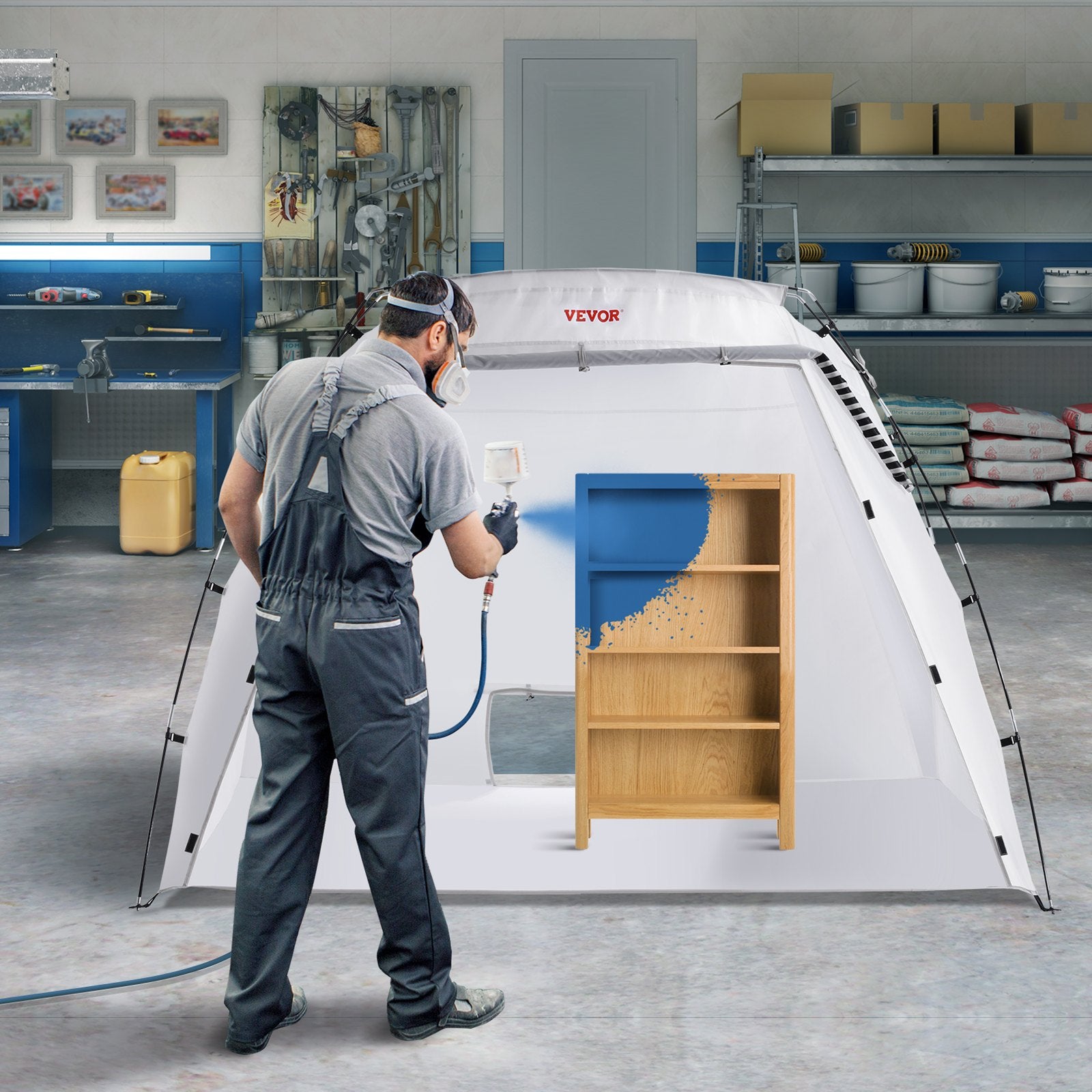Spray Paint Shelter, 10x7x6ft Portable DIY Paint Booth Tent