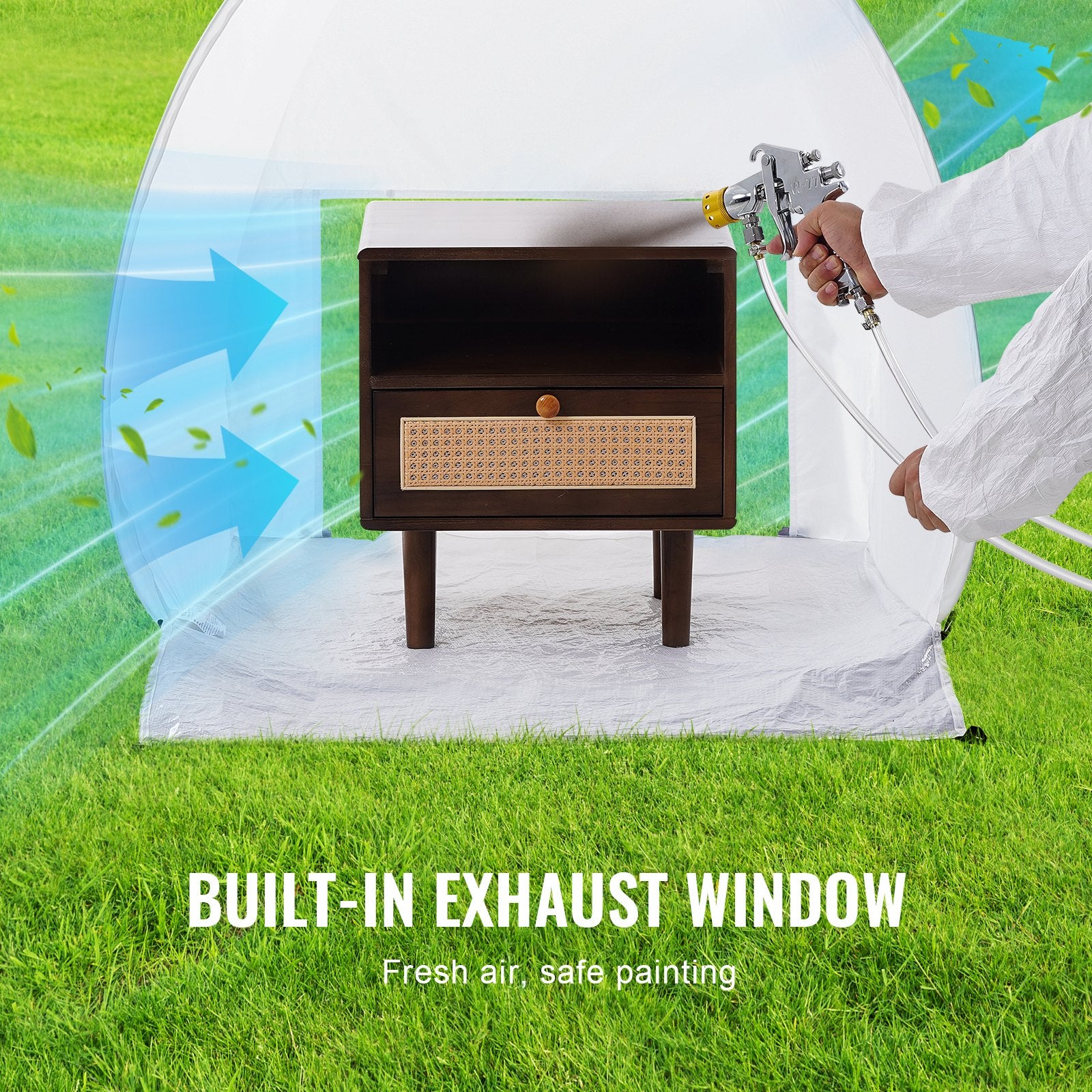 Spray Paint Shelter Pop-Up Portable Tent 40x35x40in Floor Exhaust Storage Bag