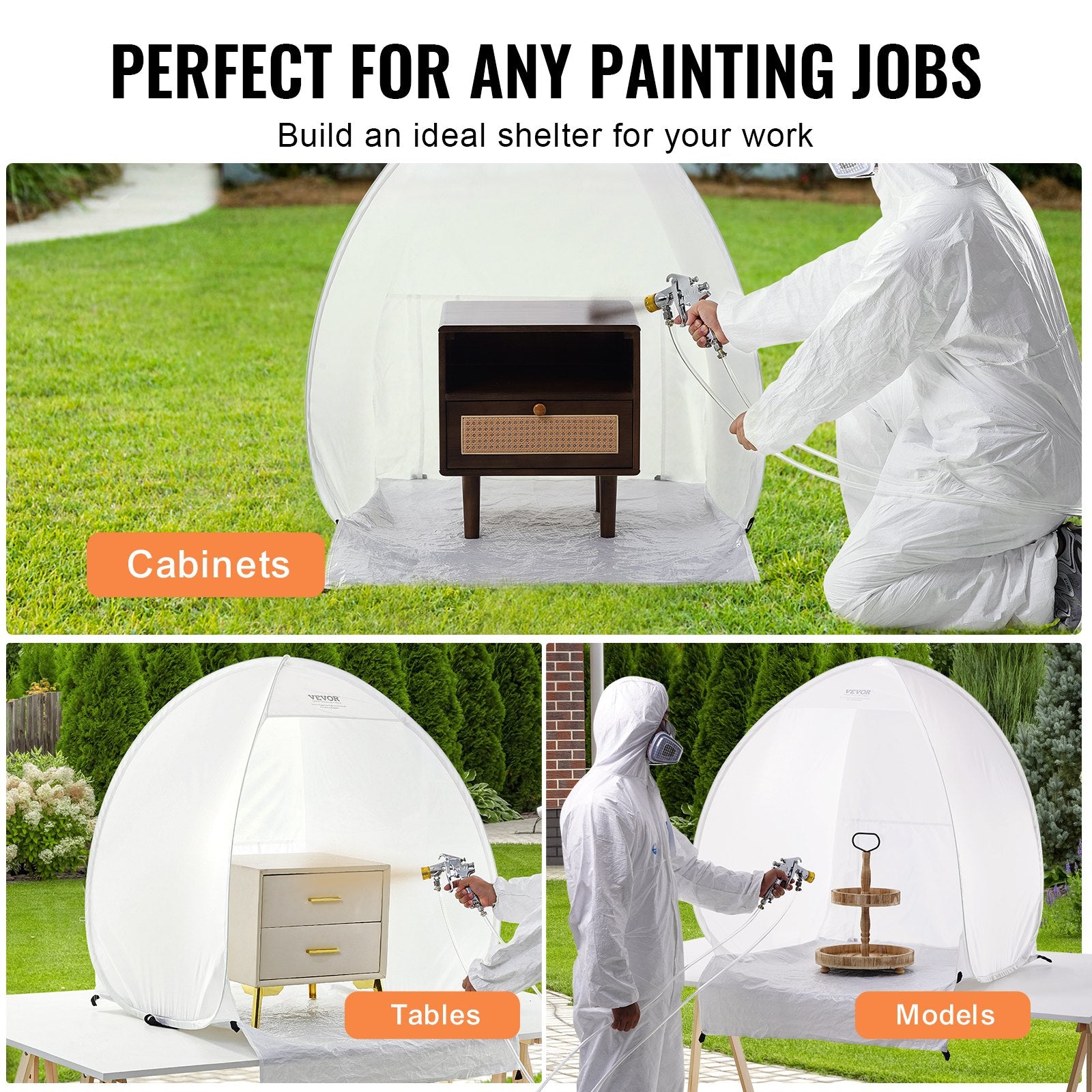 Spray Paint Shelter Pop-Up Portable Tent 40x35x40in Floor Exhaust Storage Bag