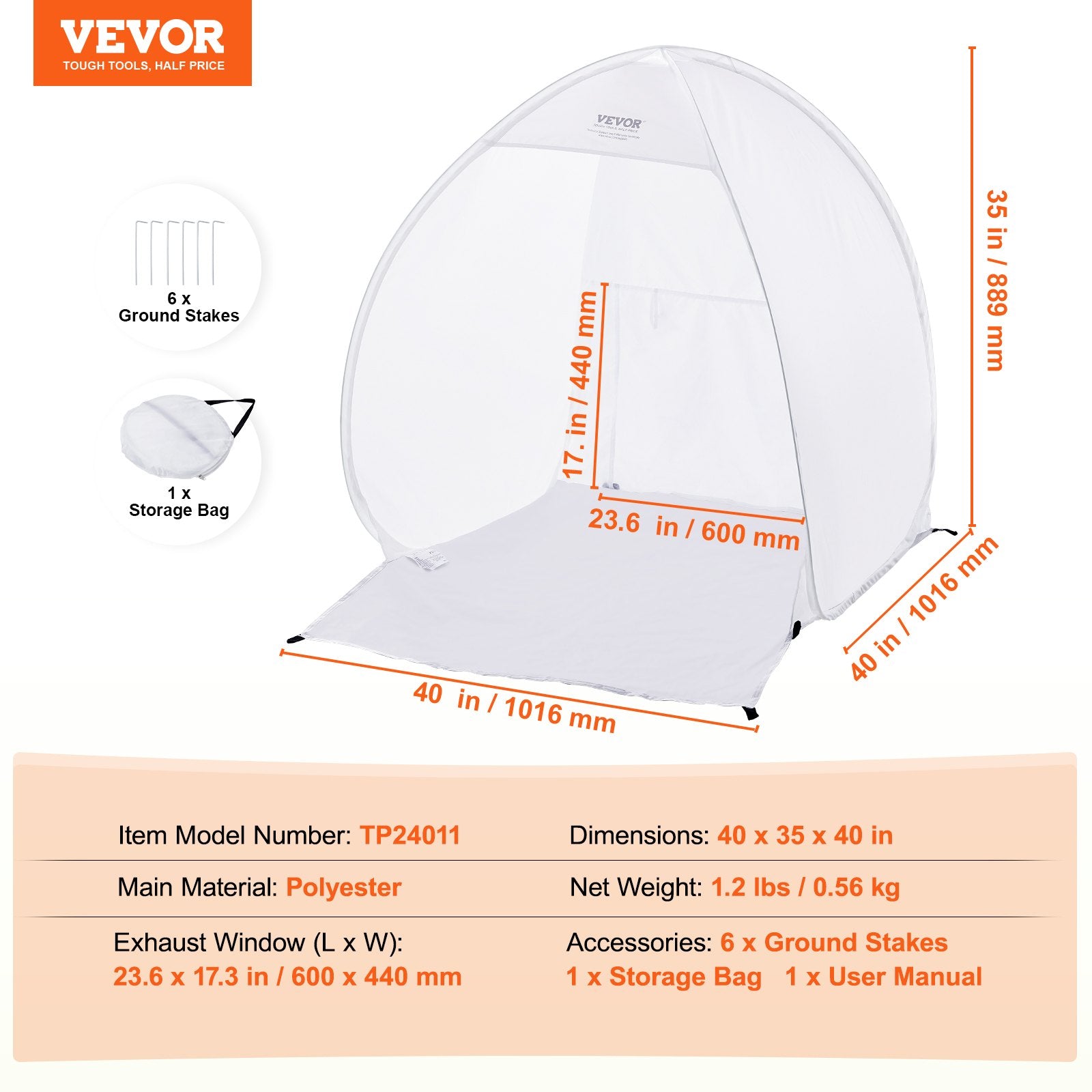 Spray Paint Shelter Pop-Up Portable Tent 40x35x40in Floor Exhaust Storage Bag