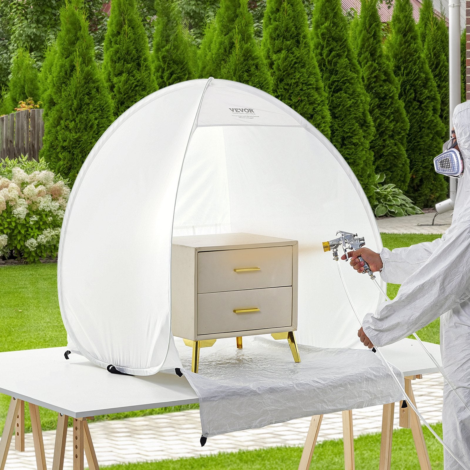 Spray Paint Shelter Pop-Up Portable Tent 40x35x40in Floor Exhaust Storage Bag